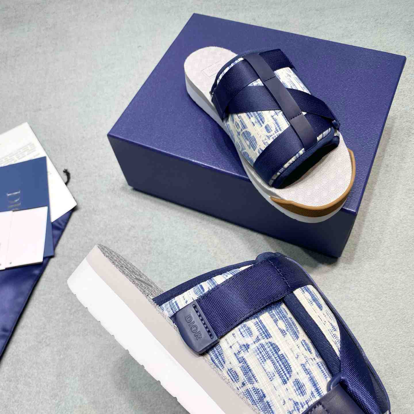 Dior Alpha Sandal 'Dior Oblique - Kasuri Blue' - FashionPlug