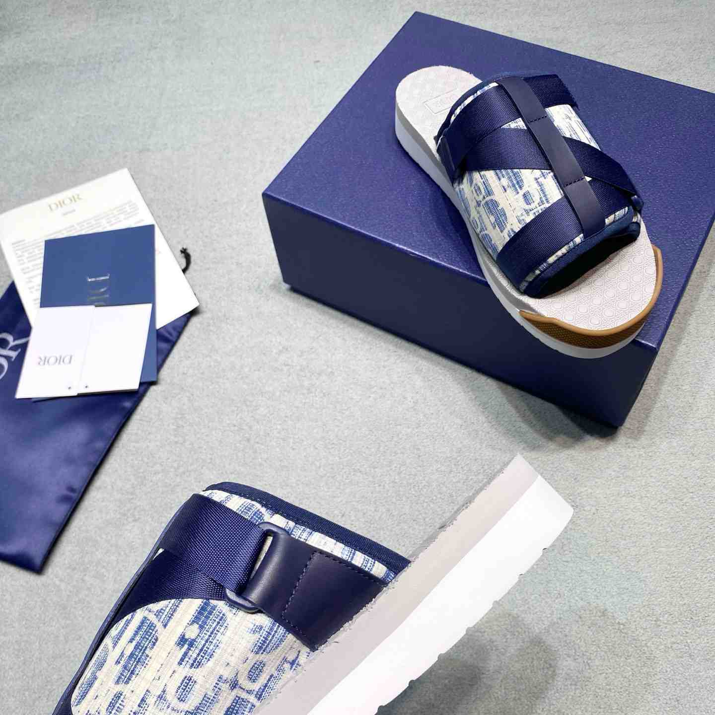 Dior Alpha Sandal 'Dior Oblique - Kasuri Blue' - FashionPlug