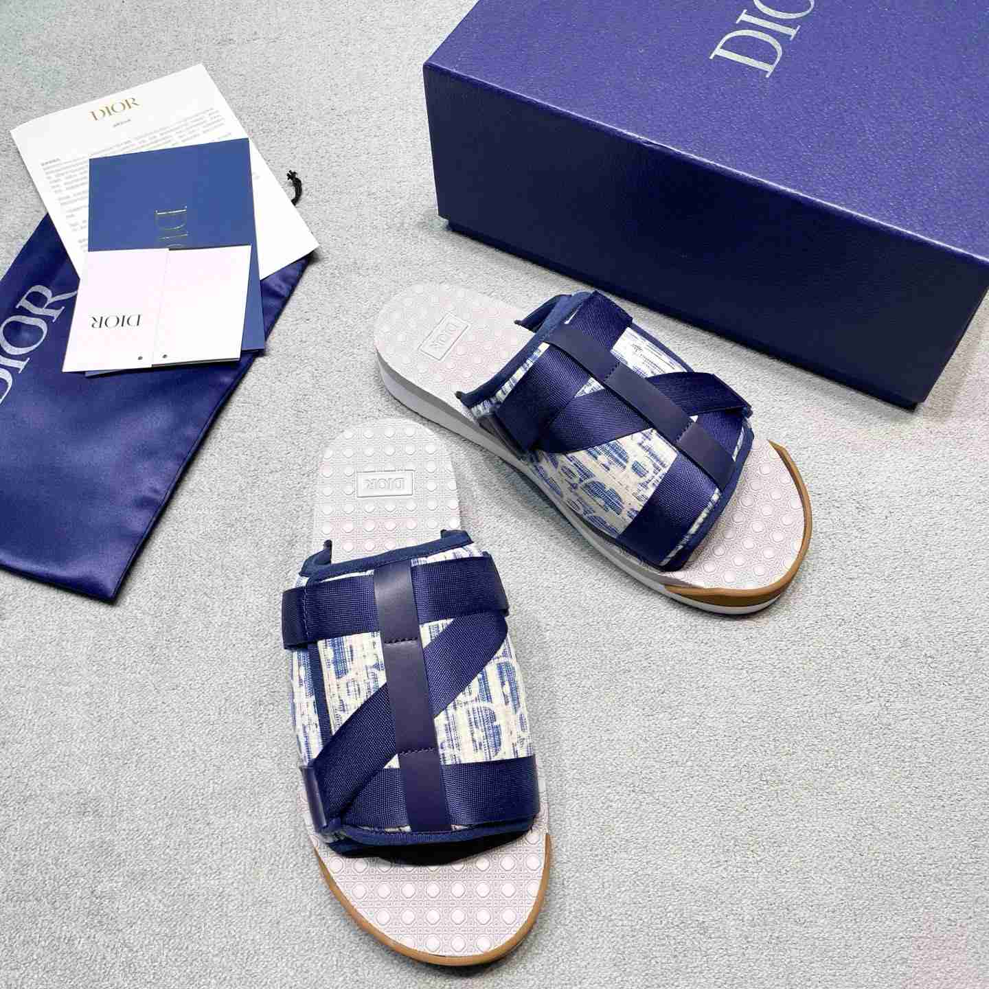 Dior Alpha Sandal 'Dior Oblique - Kasuri Blue' - FashionPlug