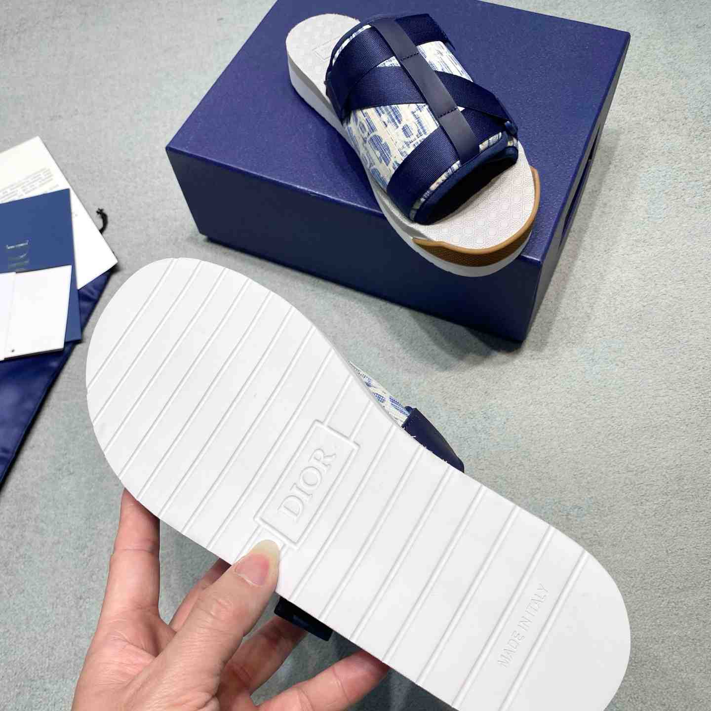 Dior Alpha Sandal 'Dior Oblique - Kasuri Blue' - FashionPlug