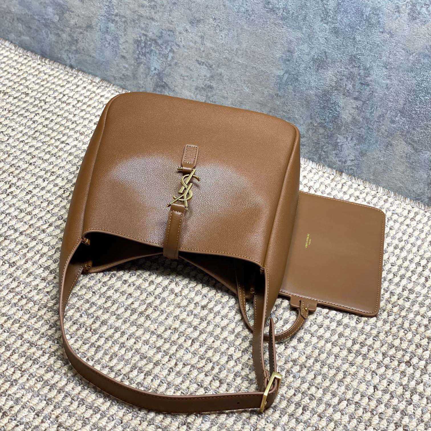 Saint Laurent LE 5 À 7 Supple Small In Grained Leather - FashionPlug