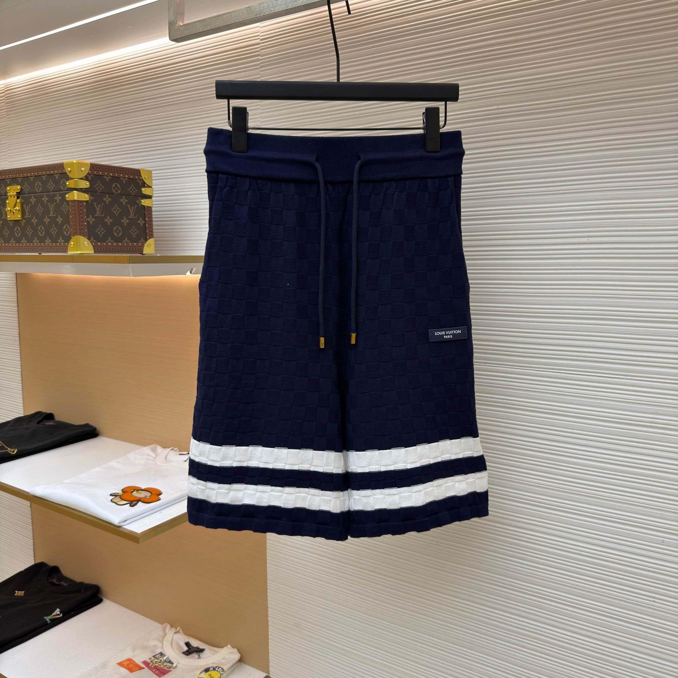 Louis Vuitton Damier Terry Tennis Shorts  - FashionPlug