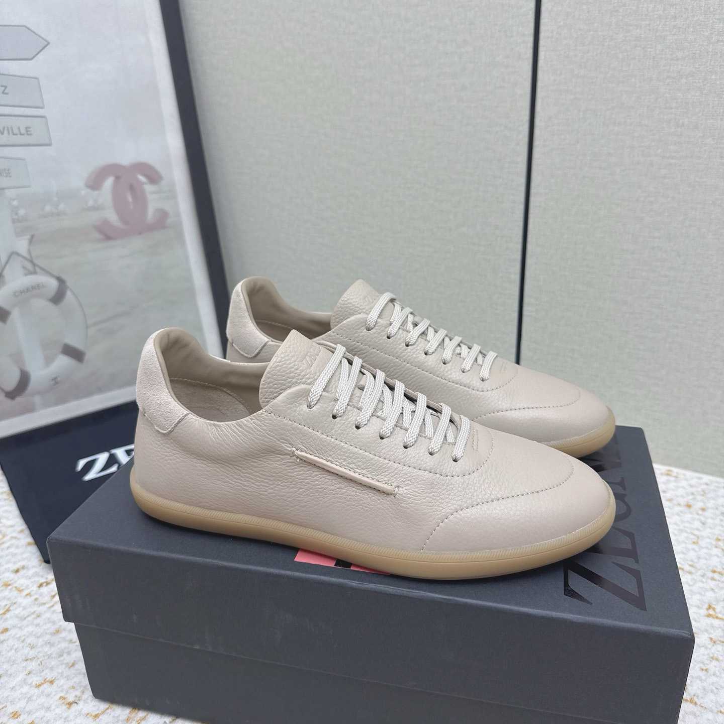 Zegna Grained Leather 232 Sneakers - FashionPlug