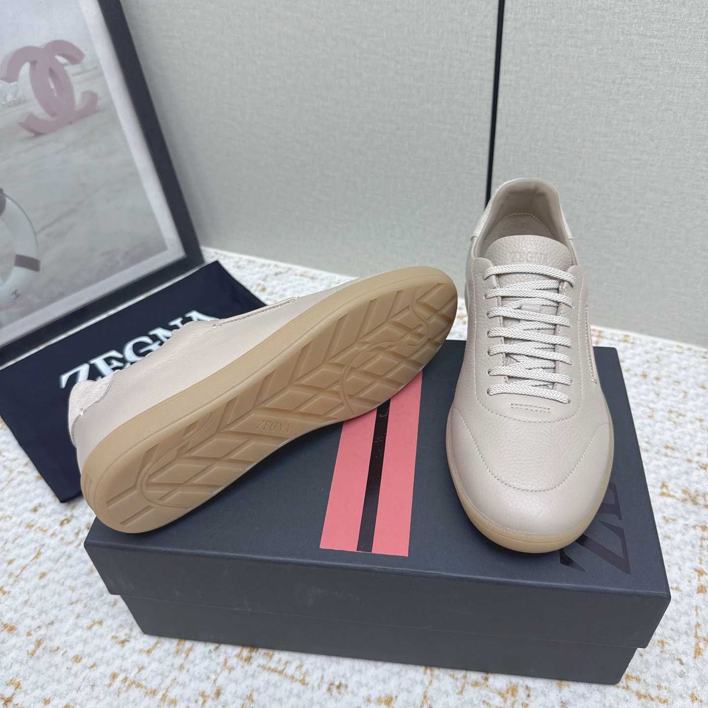 Zegna Grained Leather 232 Sneakers - FashionPlug