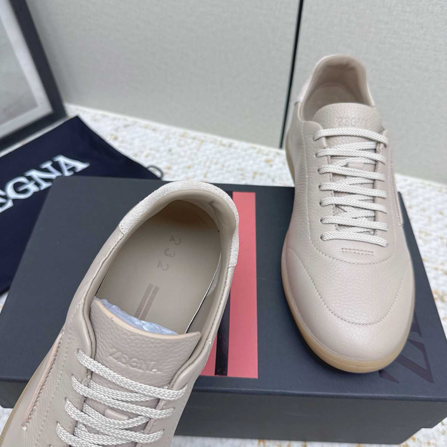Zegna Grained Leather 232 Sneakers - FashionPlug