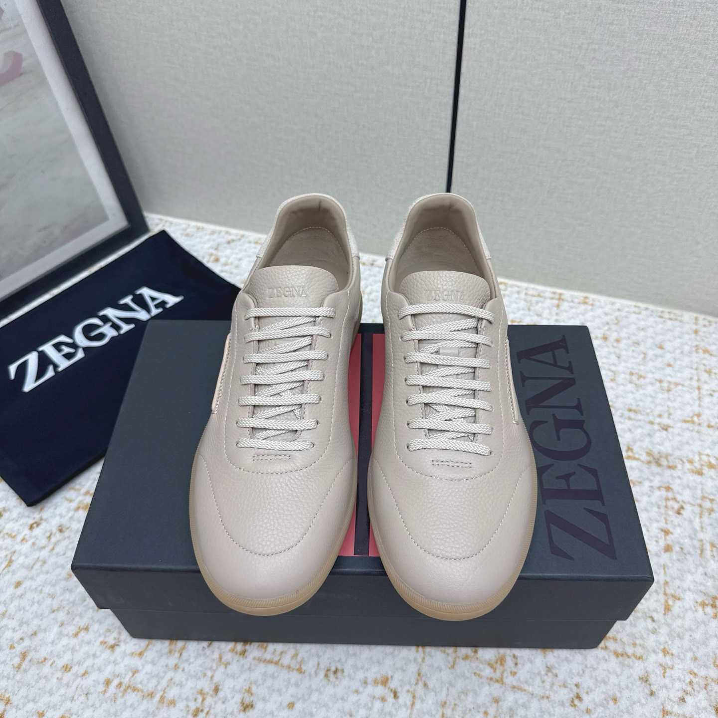 Zegna Grained Leather 232 Sneakers - FashionPlug