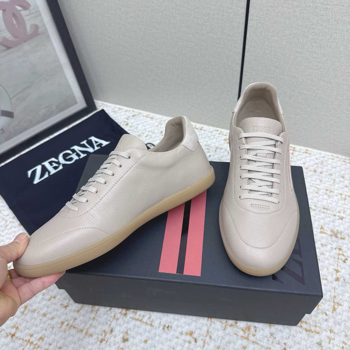 Zegna Grained Leather 232 Sneakers - FashionPlug