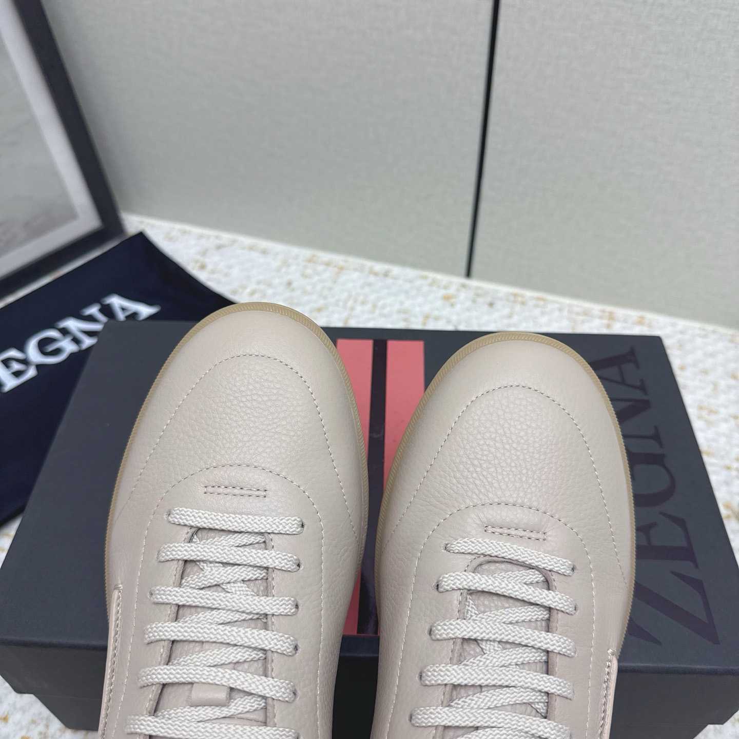 Zegna Grained Leather 232 Sneakers - FashionPlug