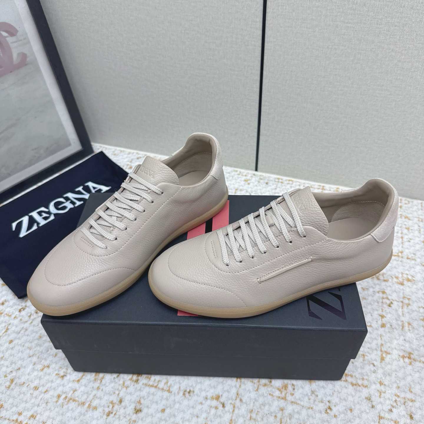 Zegna Grained Leather 232 Sneakers - FashionPlug