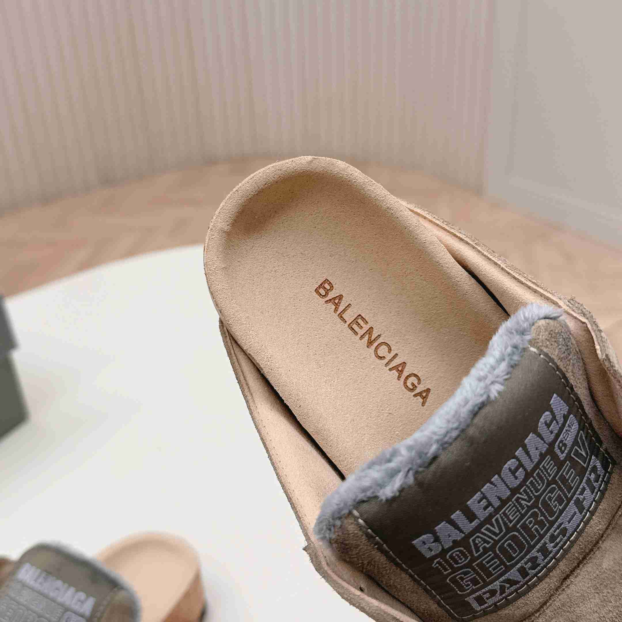 Balenciaga Dumbo Mule In Beige - FashionPlug