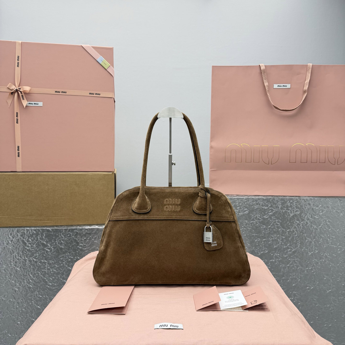 Miu Miu Vivant Suede Bag - FashionPlug