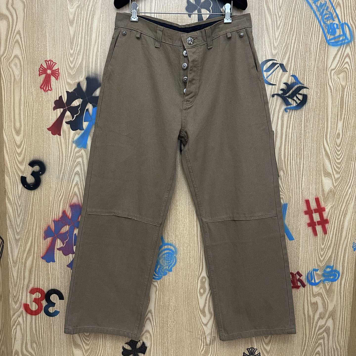 Chrome Hearts Cross Patch Double Knee Carpenter Pants - FashionPlug