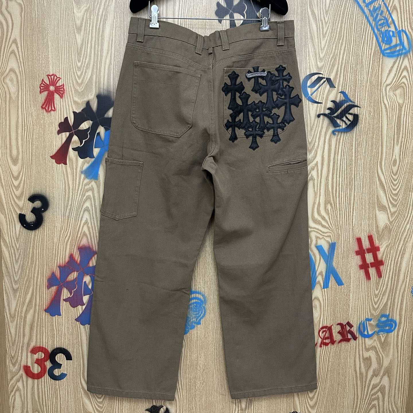 Chrome Hearts Cross Patch Double Knee Carpenter Pants - FashionPlug