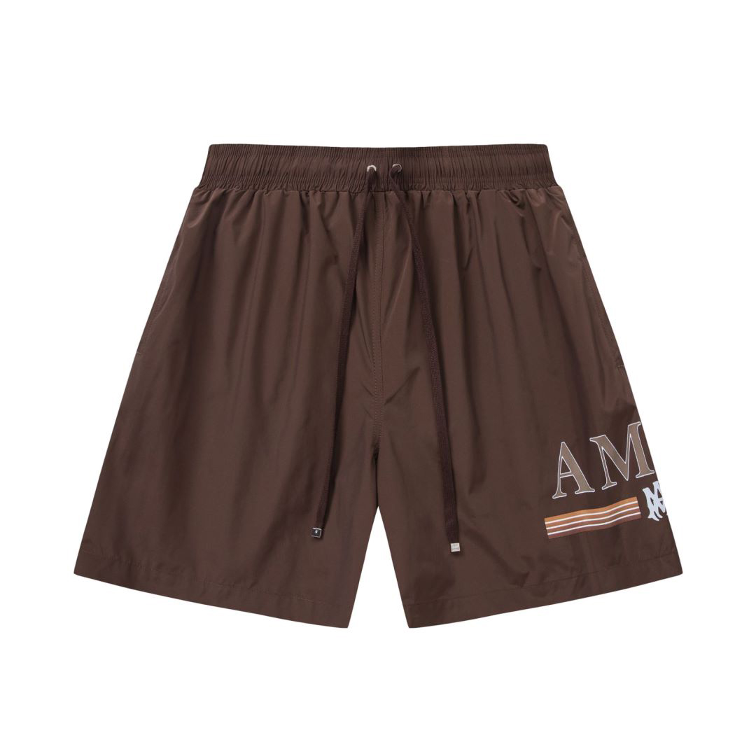 Amiri MA Gradient Bar Swim Trunks 'Brown' - FashionPlug