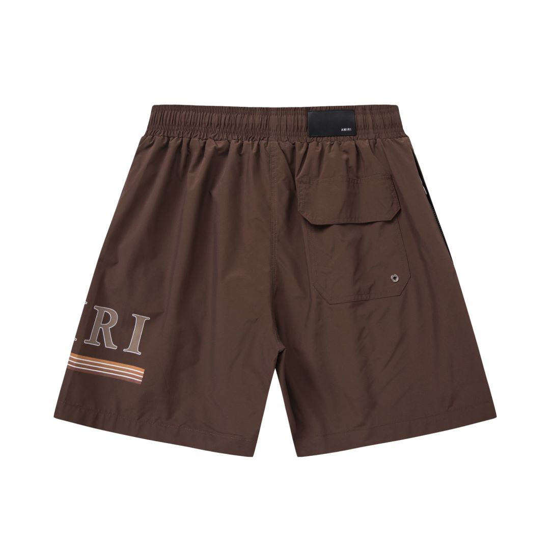 Amiri MA Gradient Bar Swim Trunks 'Brown' - FashionPlug