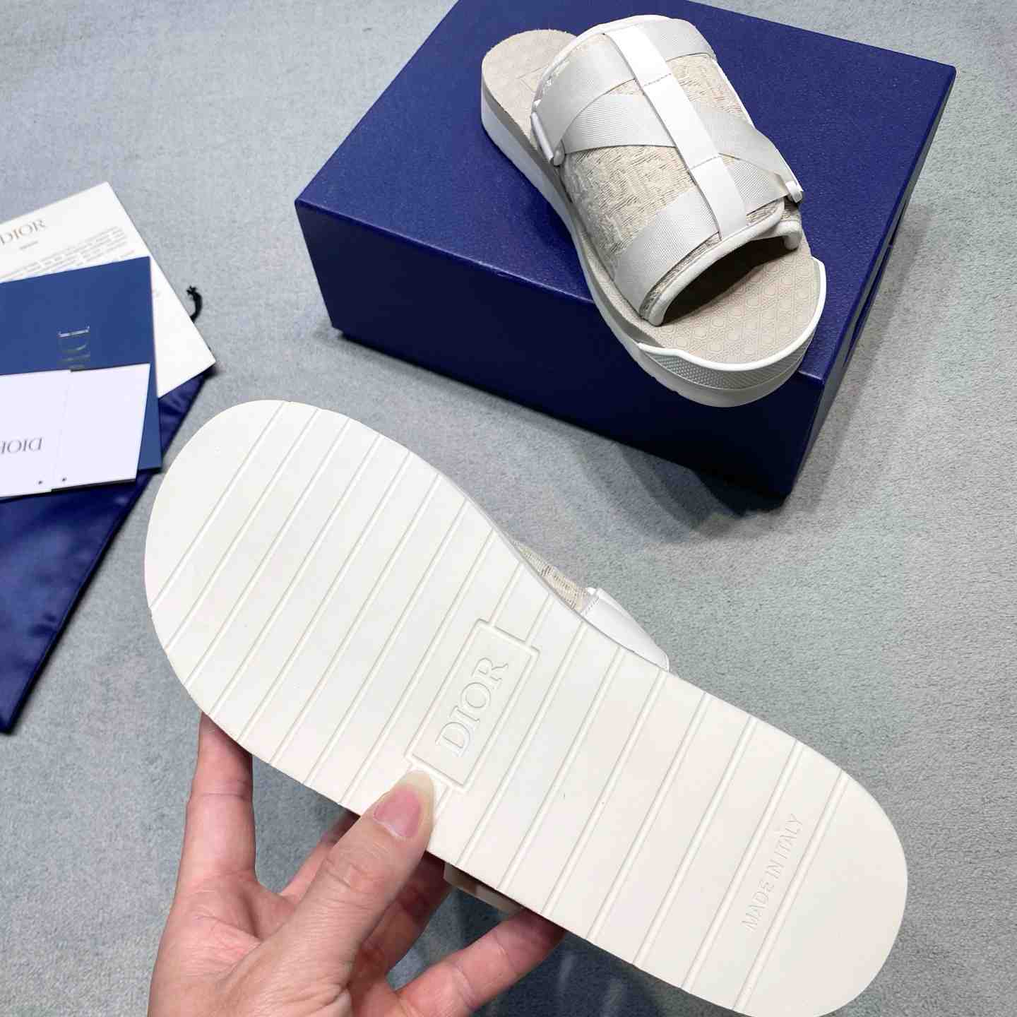 Dior Alpha Sandal 'Dior Oblique - Off-White' - FashionPlug