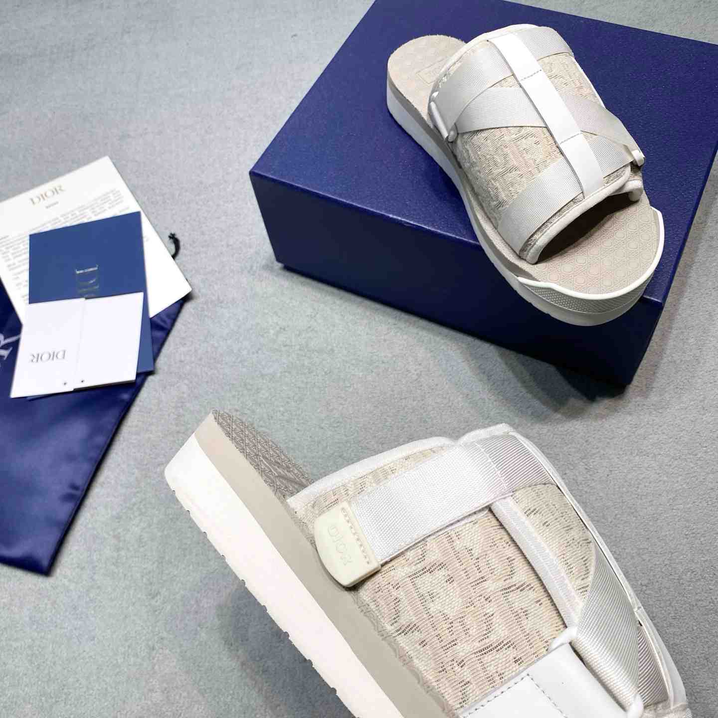Dior Alpha Sandal 'Dior Oblique - Off-White' - FashionPlug