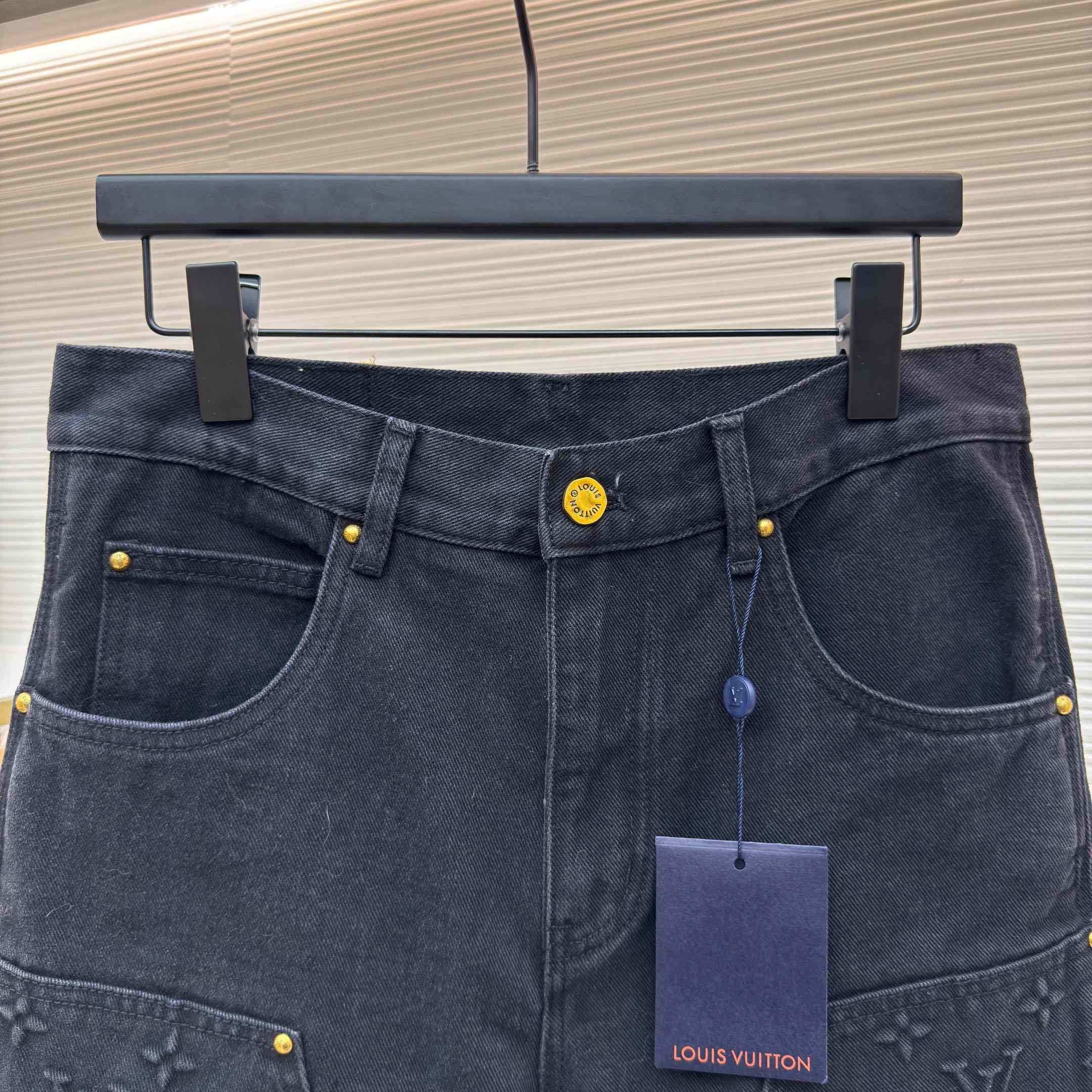 Louis Vuitton Denim Carpenter Shorts  - FashionPlug