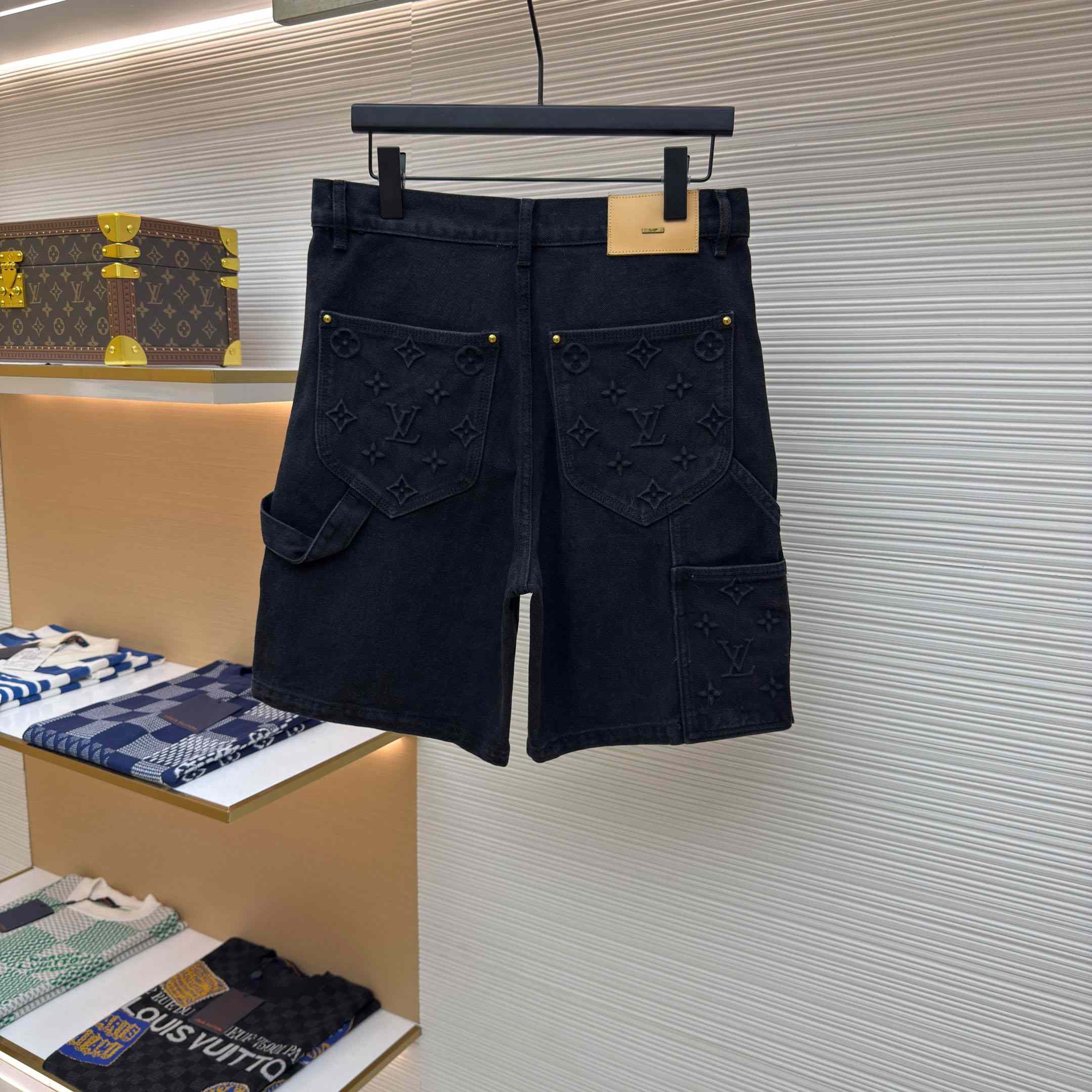 Louis Vuitton Denim Carpenter Shorts  - FashionPlug