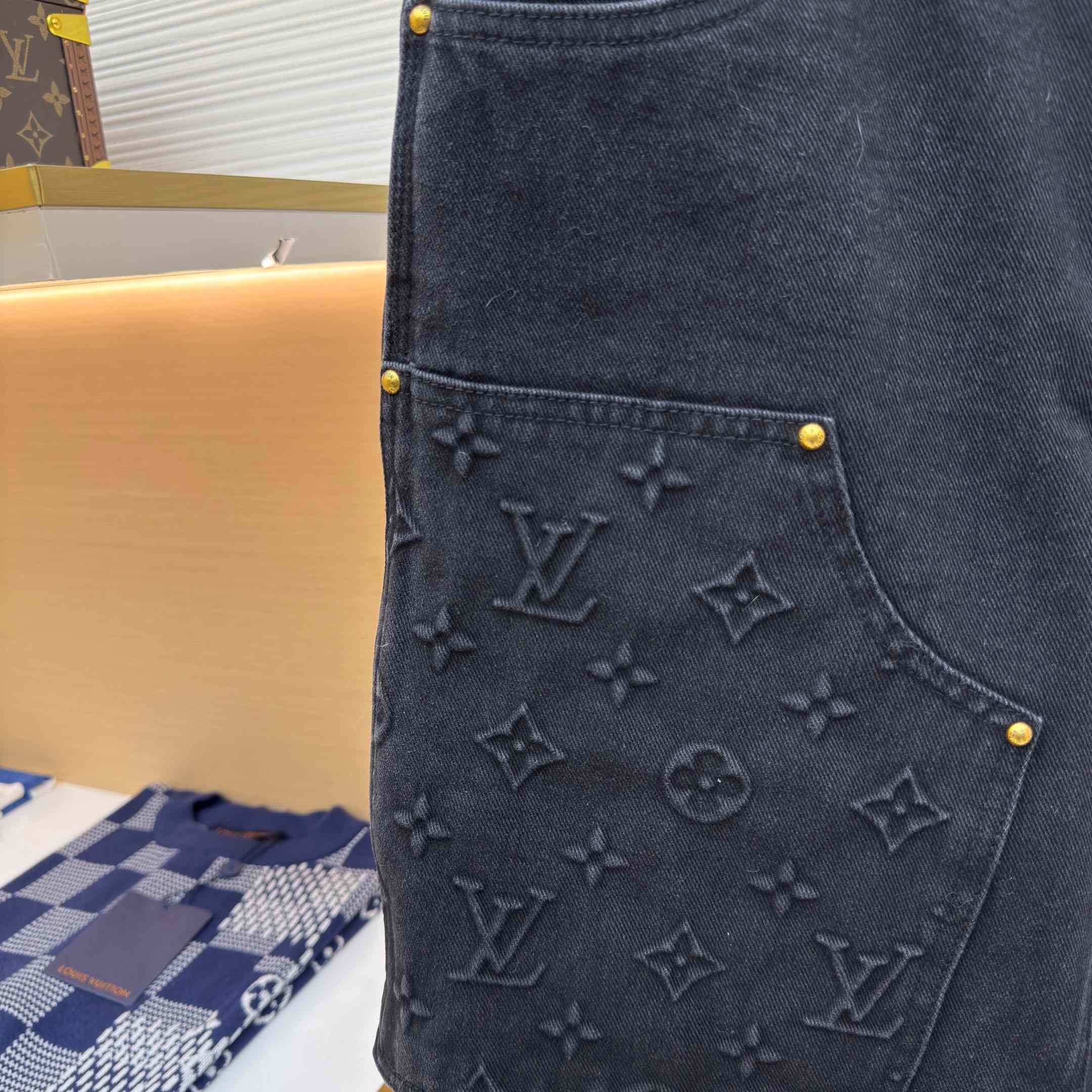 Louis Vuitton Denim Carpenter Shorts  - FashionPlug
