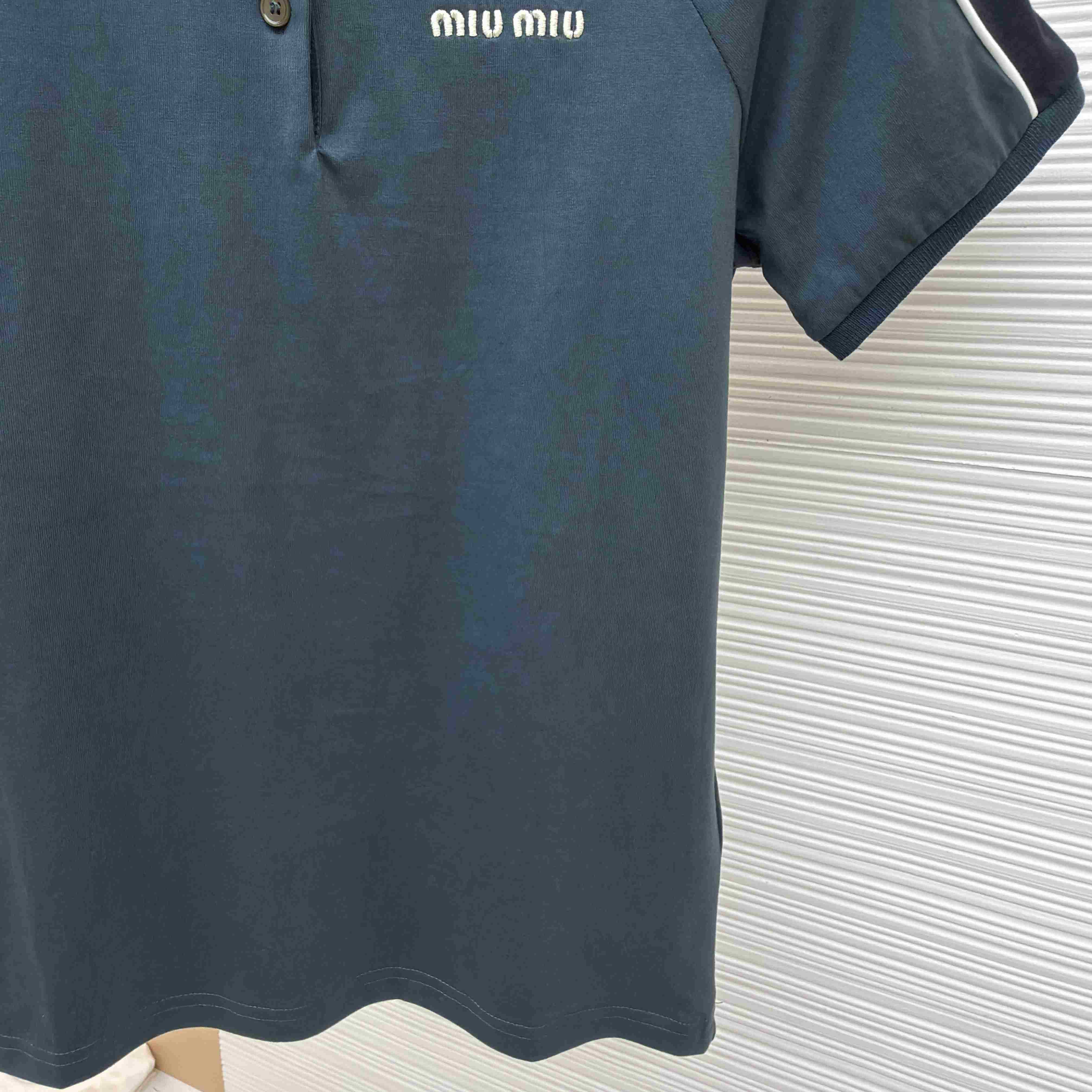 Miu Miu Cotton Jersey Polo Shirt - FashionPlug