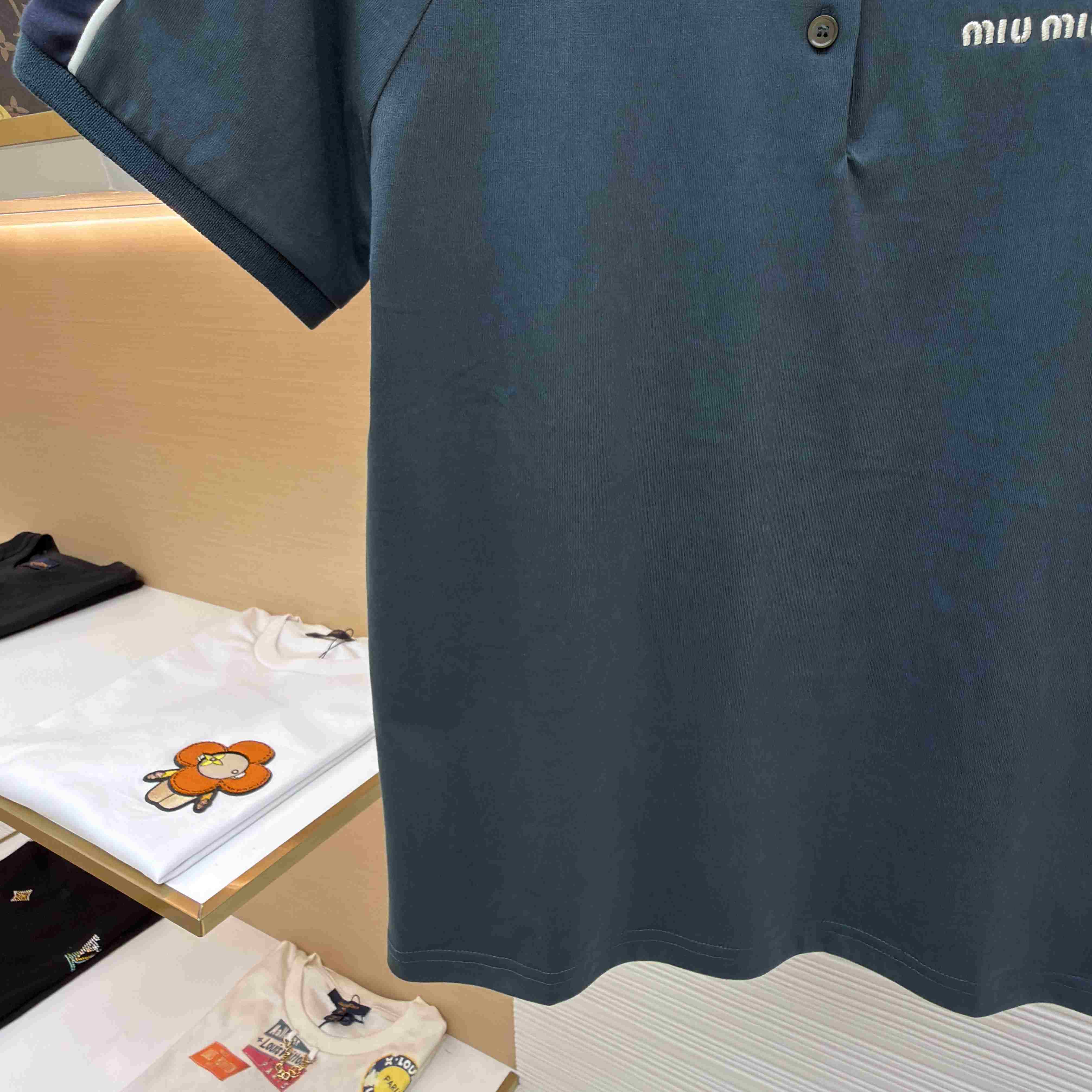 Miu Miu Cotton Jersey Polo Shirt - FashionPlug
