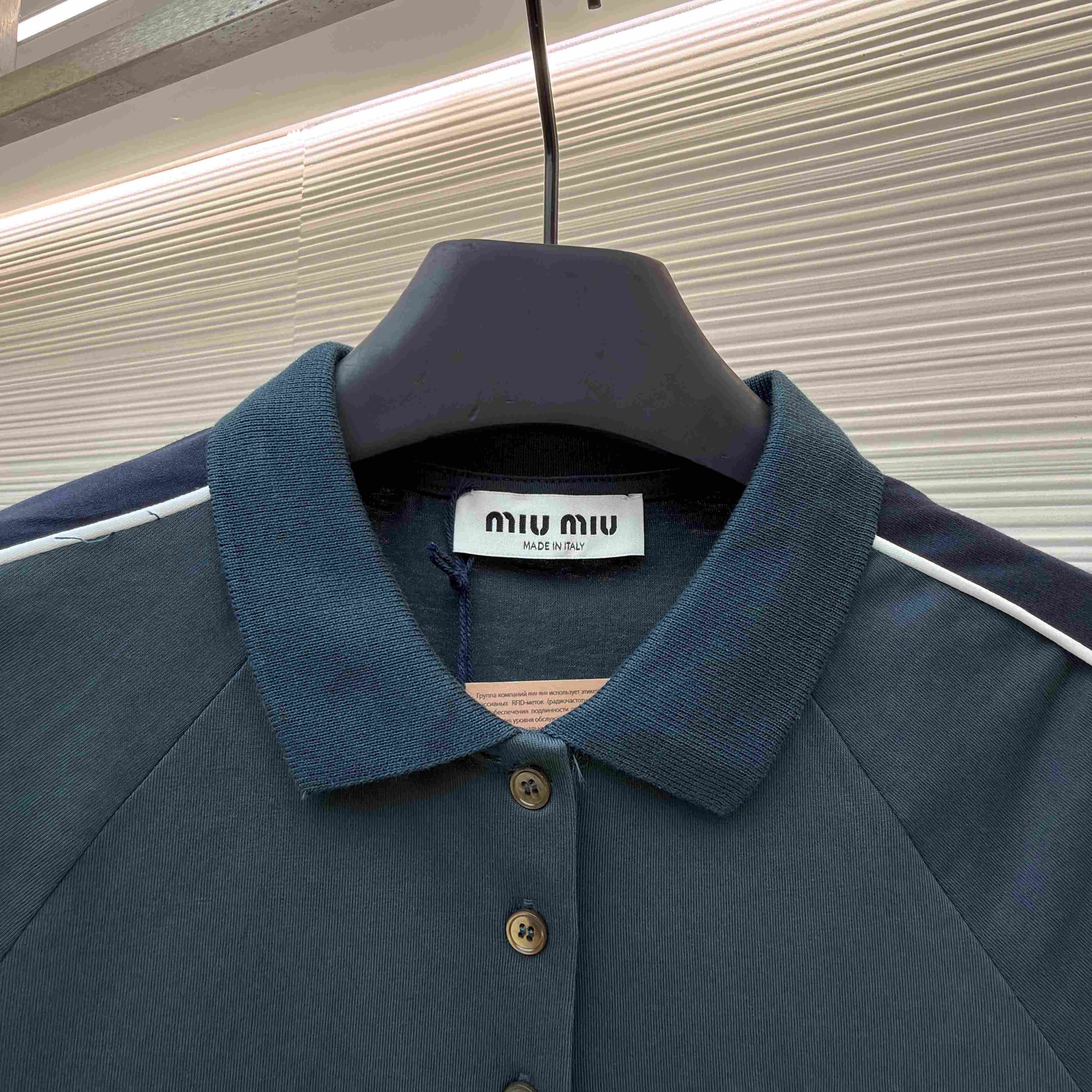 Miu Miu Cotton Jersey Polo Shirt - FashionPlug