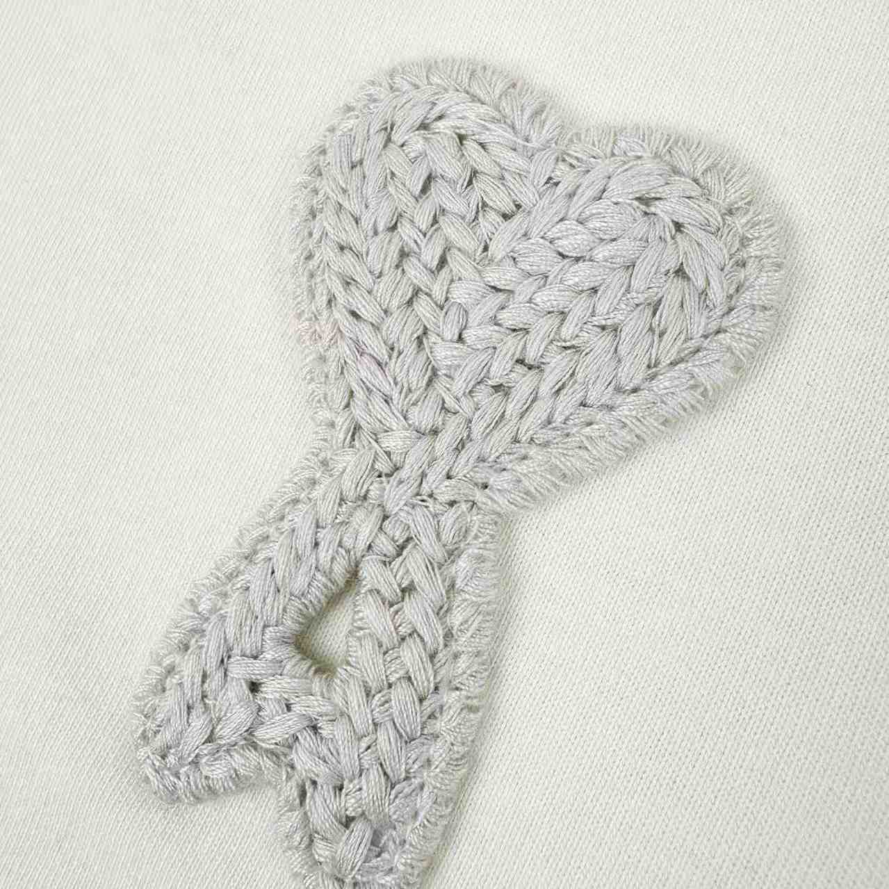 AMI Paris White And Green Cotton Ami De Coeur Knitted Patch T-shirt - FashionPlug
