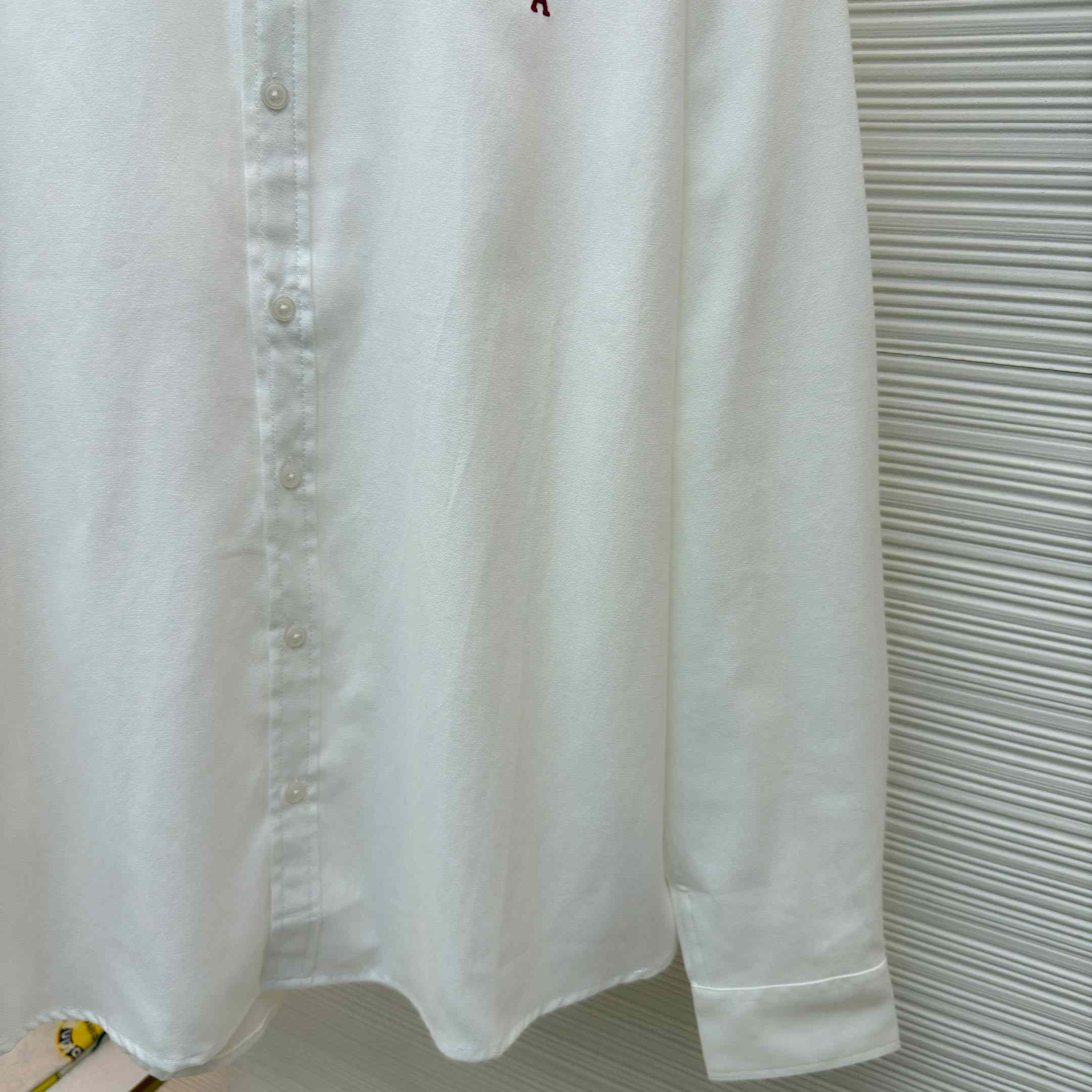 AMI Paris Ami De Coeur Button Down Shirt In Cotton Oxford - FashionPlug