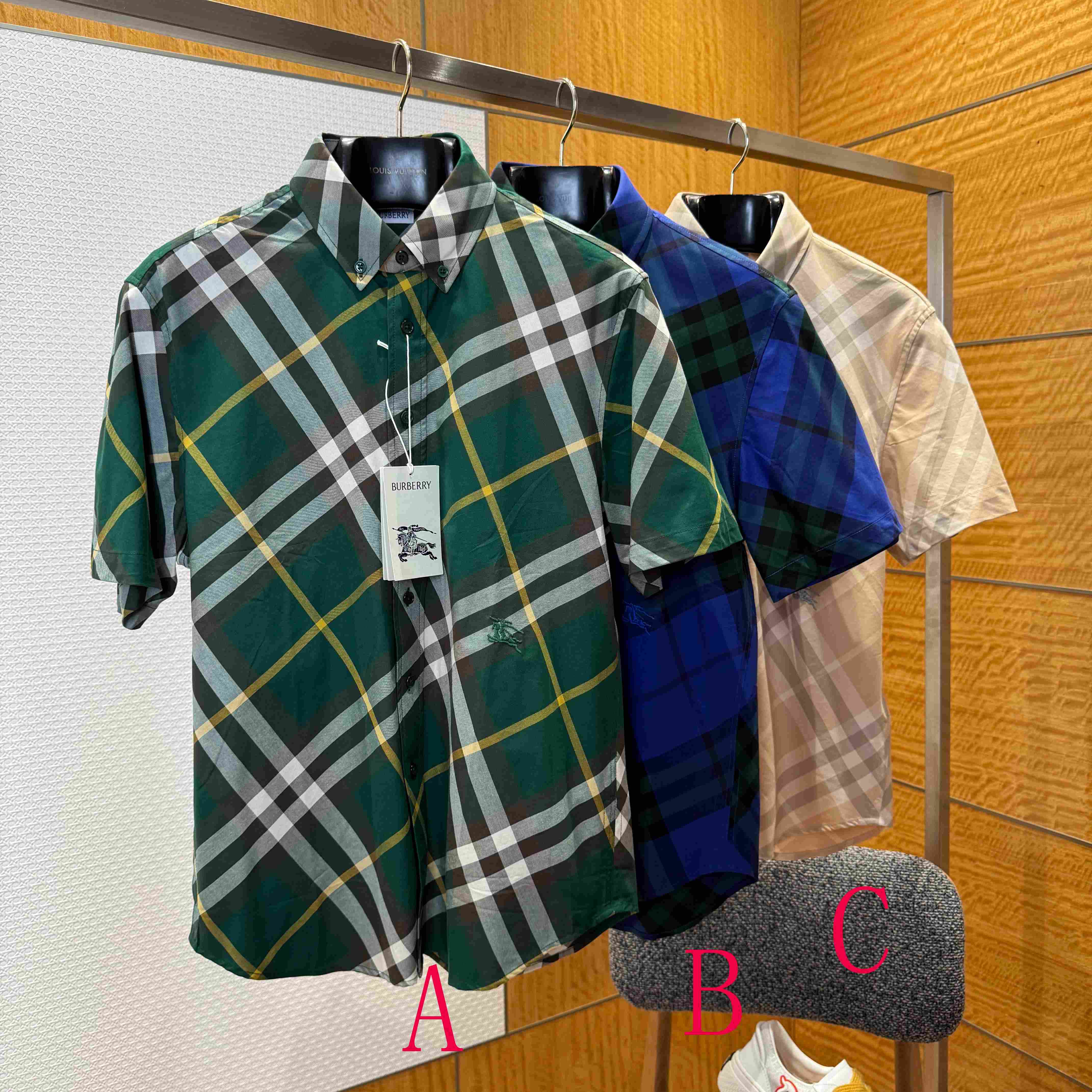 Burberry Button-down Collar Logo-Embroidered Checked Cotton-Twill Shirt - FashionPlug