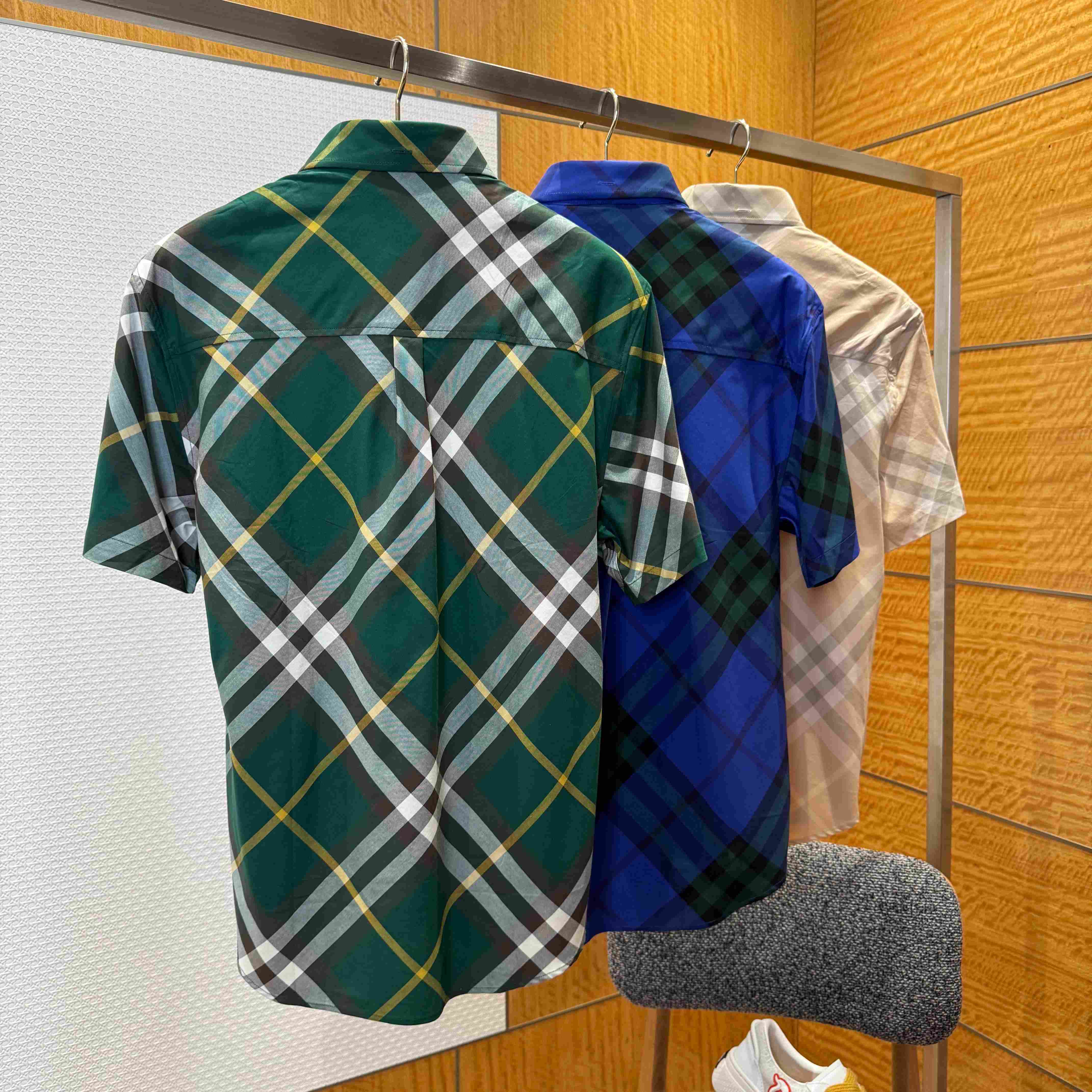 Burberry Button-down Collar Logo-Embroidered Checked Cotton-Twill Shirt - FashionPlug
