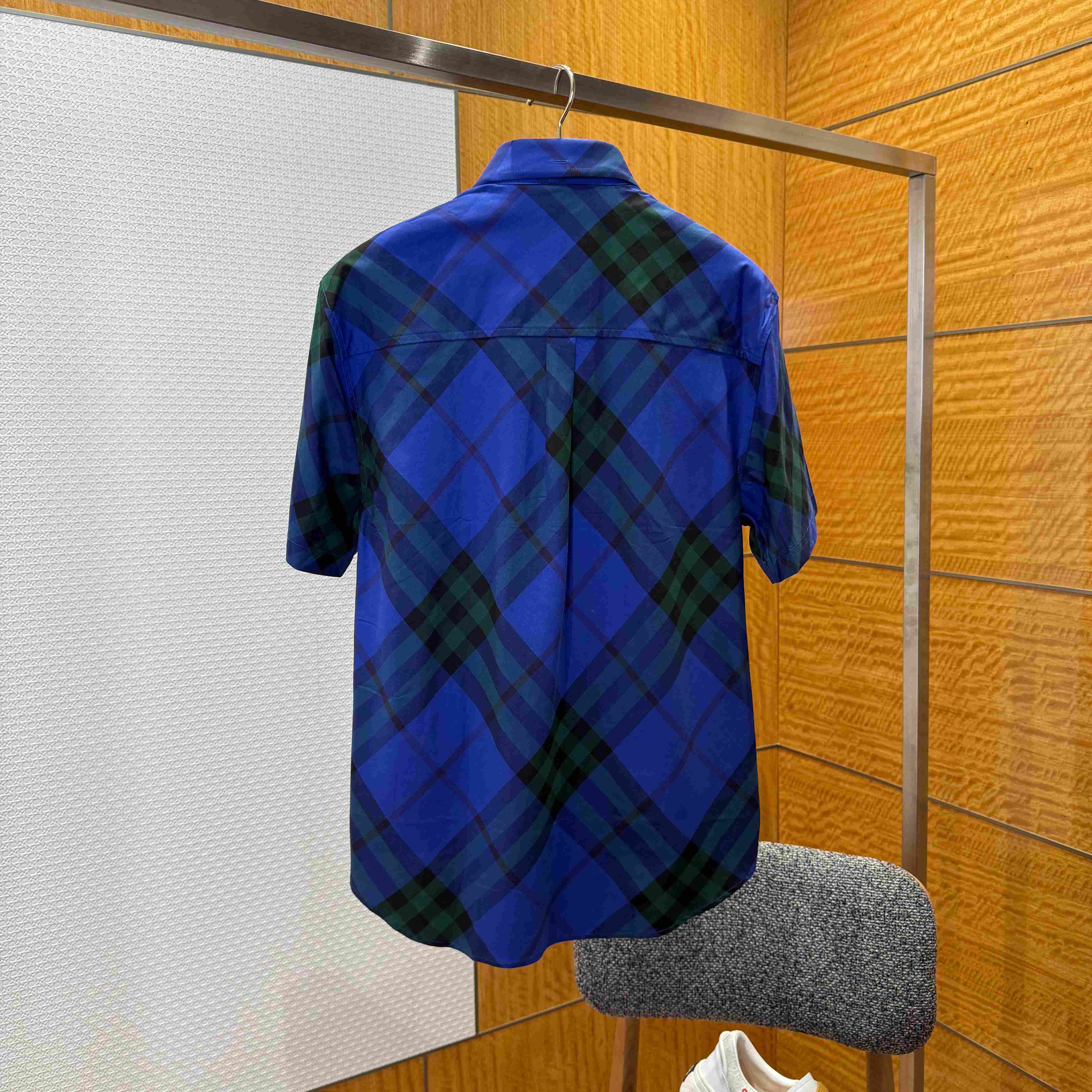 Burberry Button-down Collar Logo-Embroidered Checked Cotton-Twill Shirt - FashionPlug