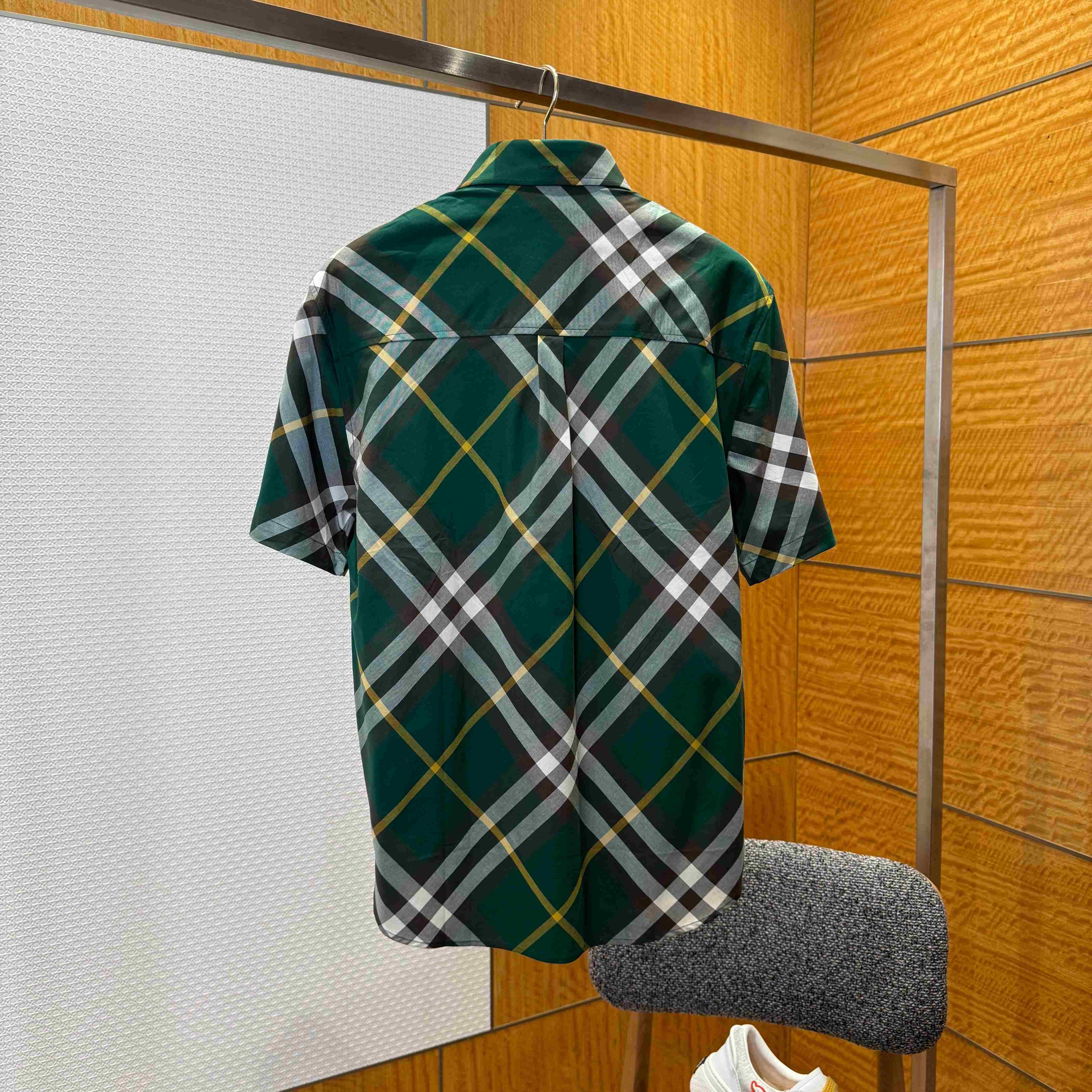 Burberry Button-down Collar Logo-Embroidered Checked Cotton-Twill Shirt - FashionPlug