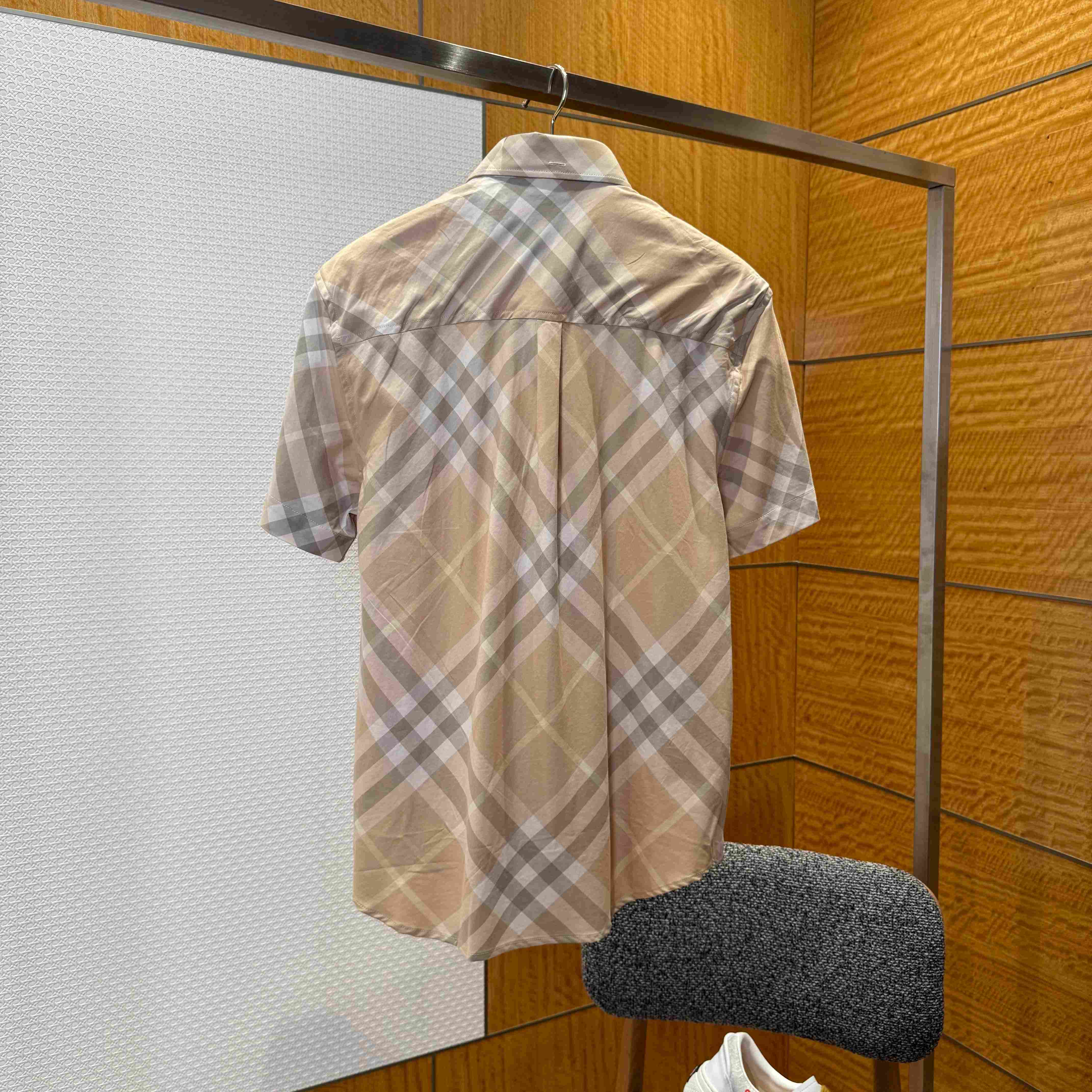 Burberry Button-down Collar Logo-Embroidered Checked Cotton-Twill Shirt - FashionPlug