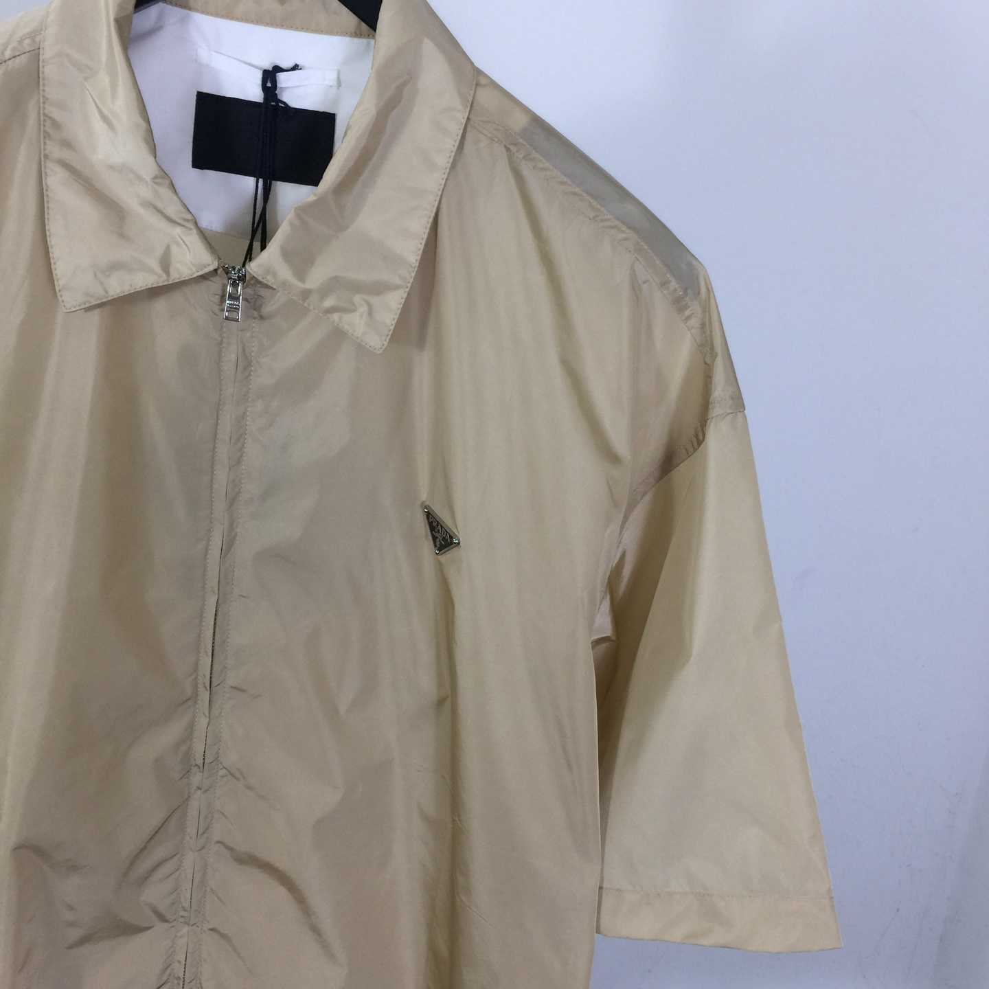 Prada Short-sleeved Re-Nylon Zipper Shirt - FashionPlug