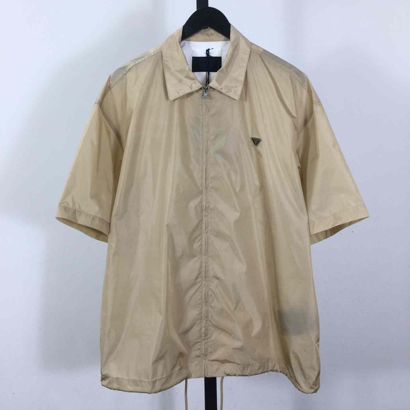 Prada Short-sleeved Re-Nylon Zipper Shirt - FashionPlug