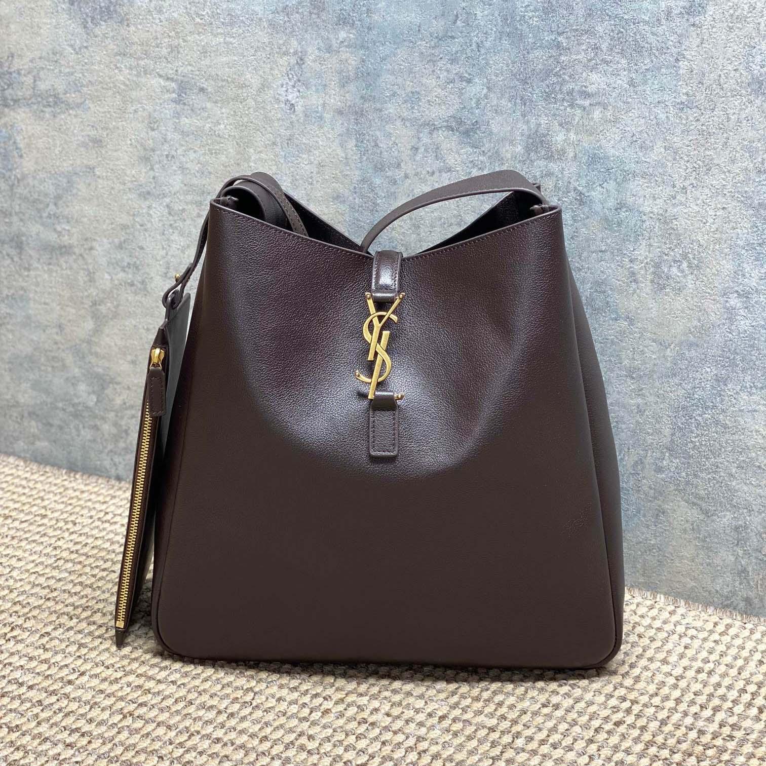 Saint Laurent LE 5 À 7 Supple LARGE In Grained Leather - FashionPlug