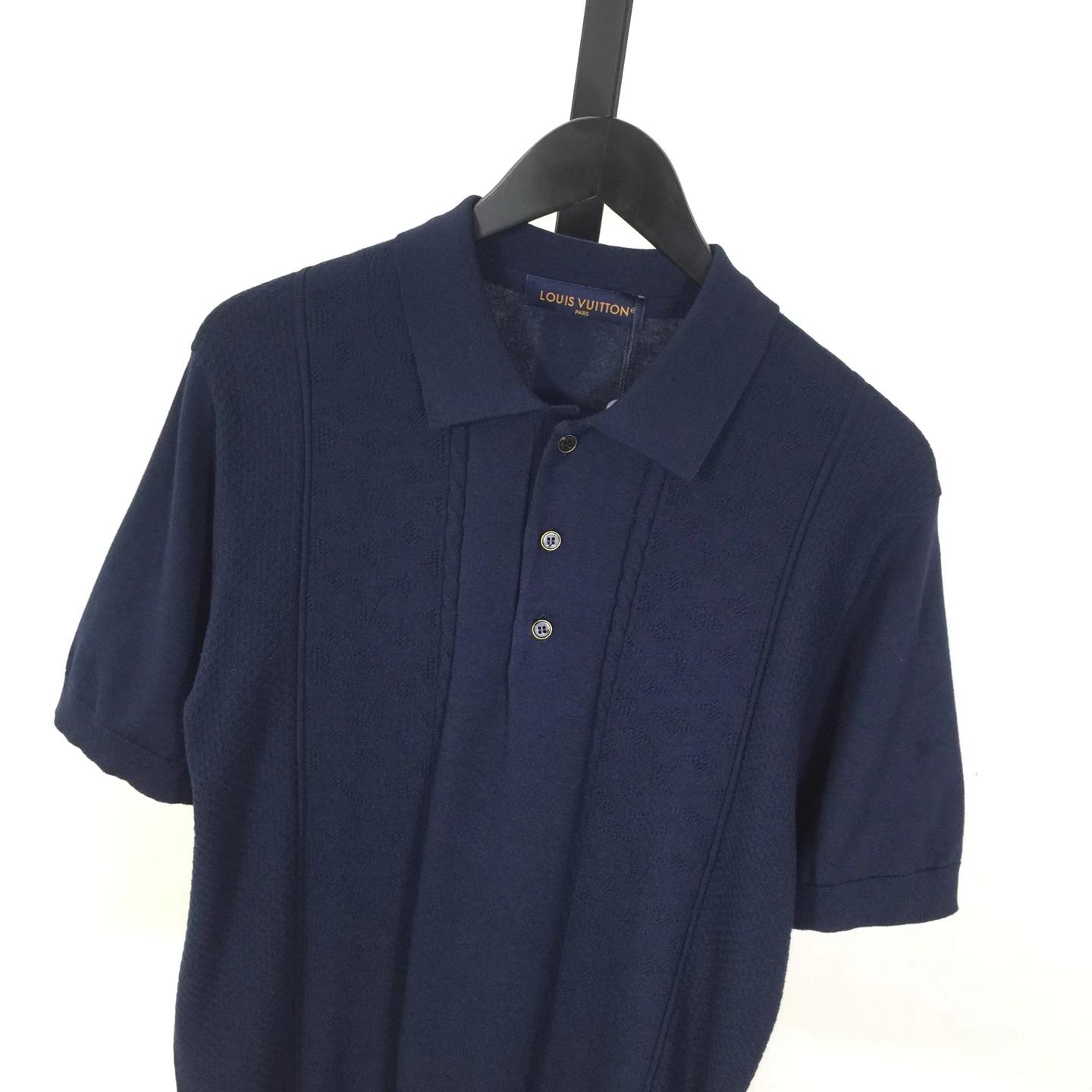 Louis Vuitton Cotton-Silk Pointelle Polo Shirt   1AJINW - FashionPlug