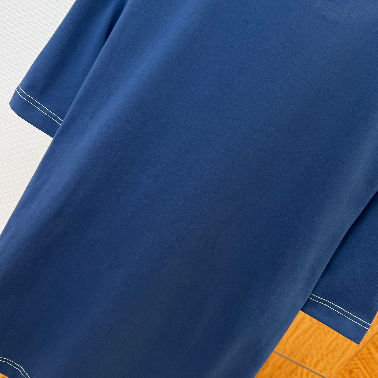 AMI Paris Blue Boxy Fit Topstitched Ami De Coeur T-shirt - FashionPlug