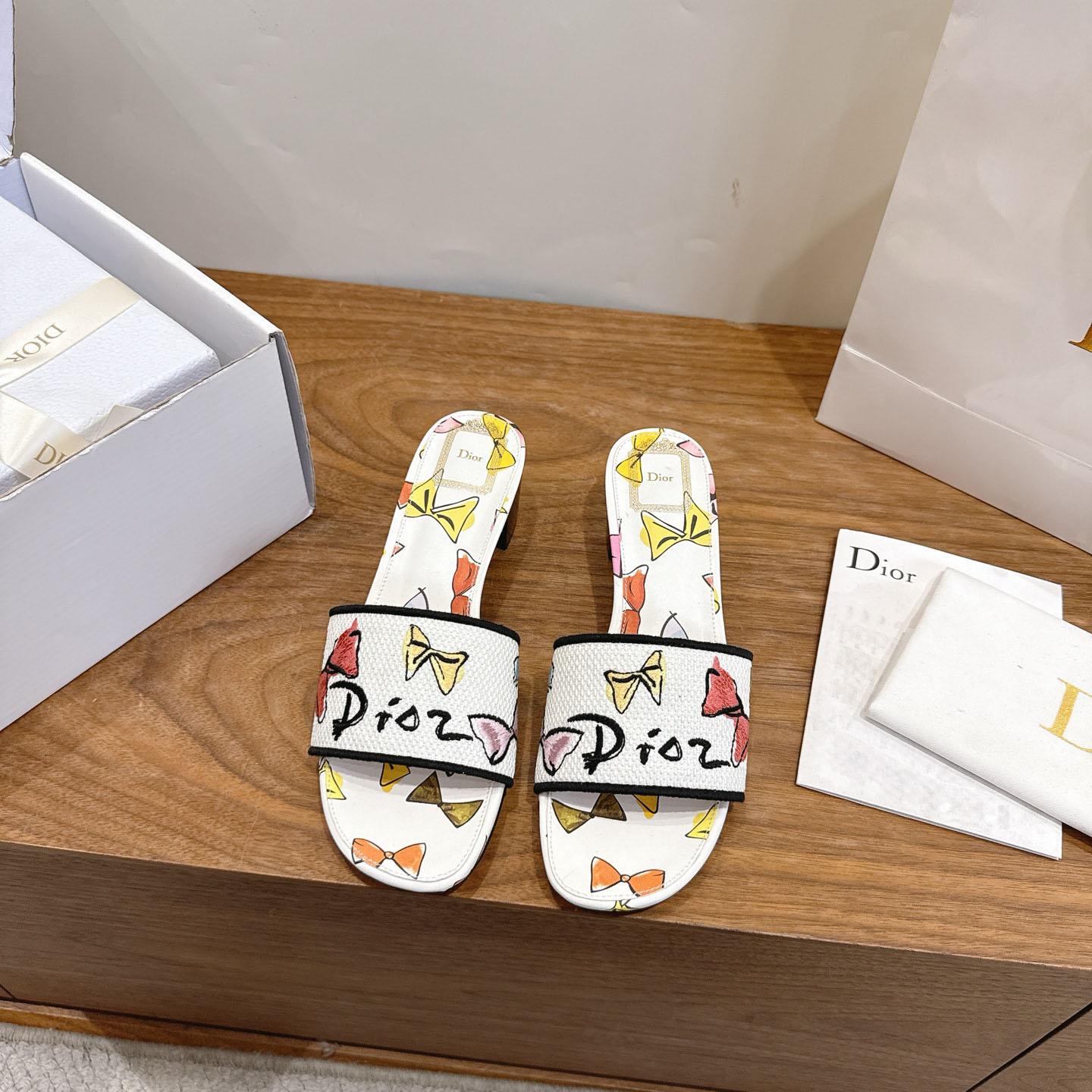 Dior Dioriviera Dway Heeled Slide - FashionPlug
