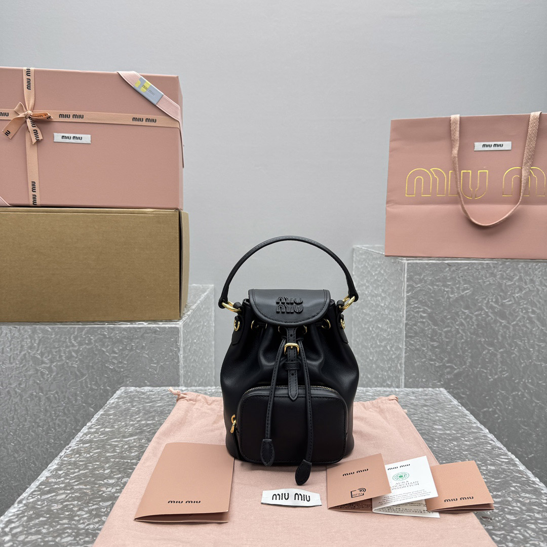 Miu Miu  Leather Mini-Backpack - FashionPlug