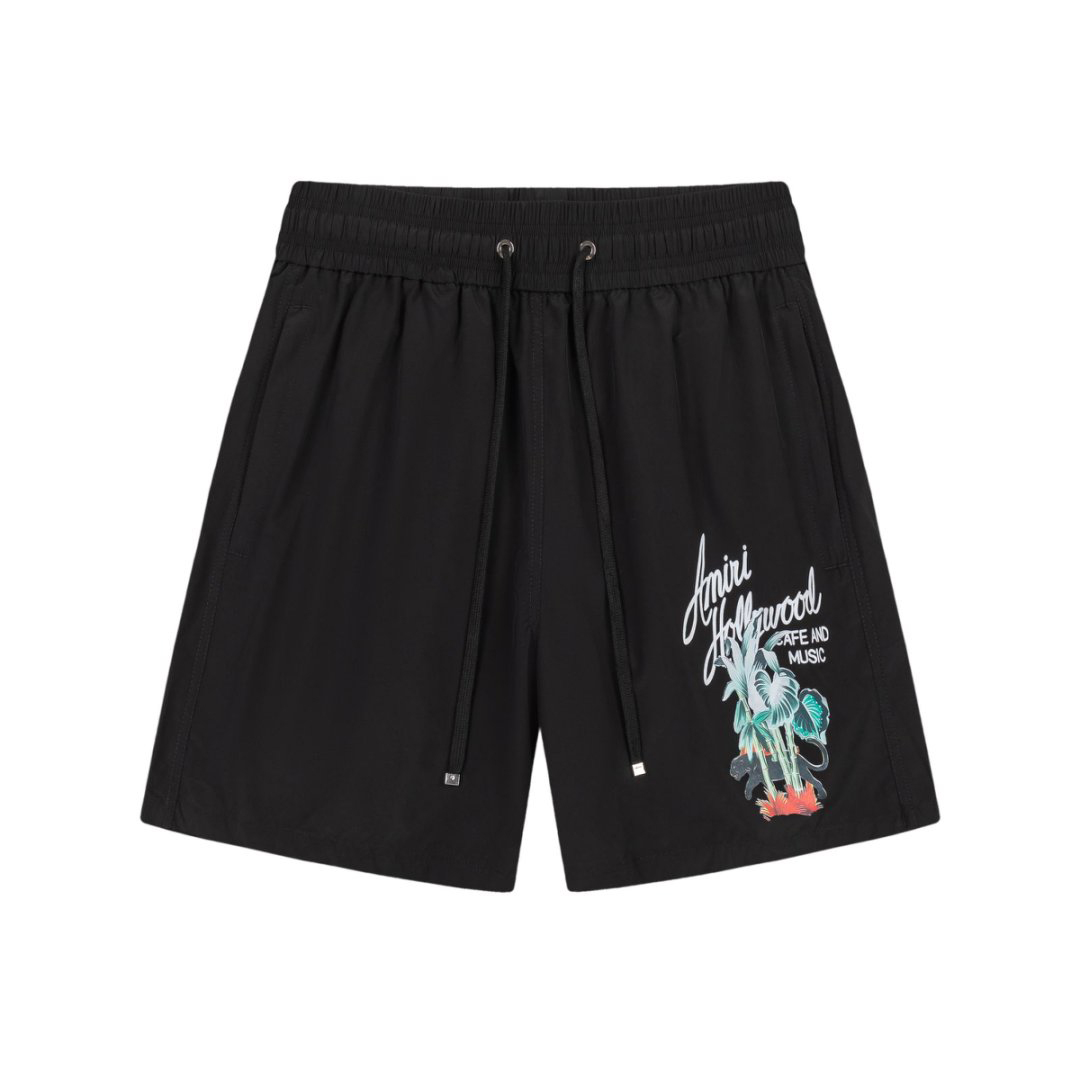 Amiri Hollywood Swim Trunk 'Black' - FashionPlug