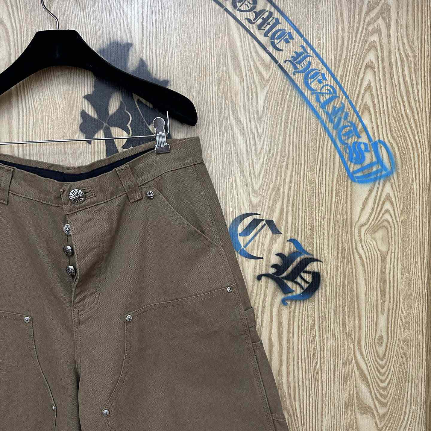 Chrome Hearts Double Knee Cross Patch Shorts - FashionPlug