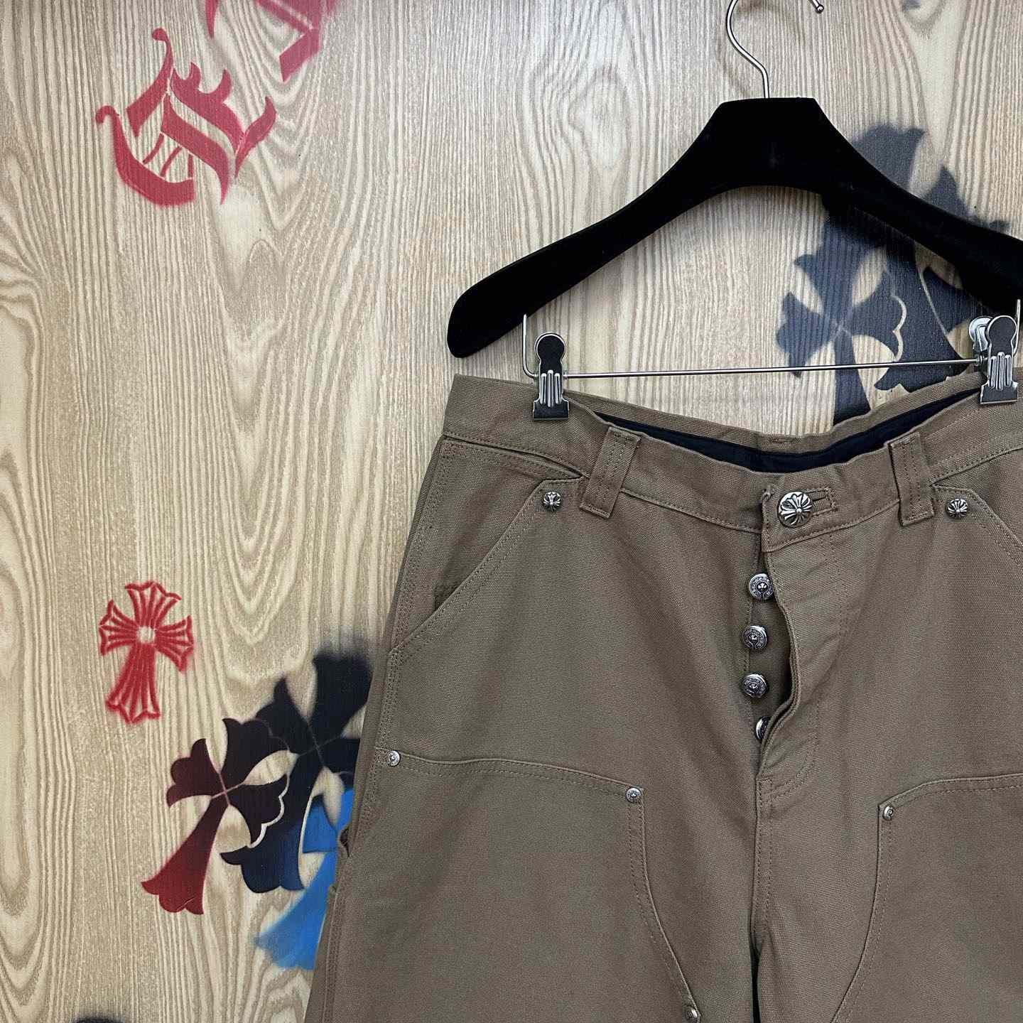 Chrome Hearts Double Knee Cross Patch Shorts - FashionPlug