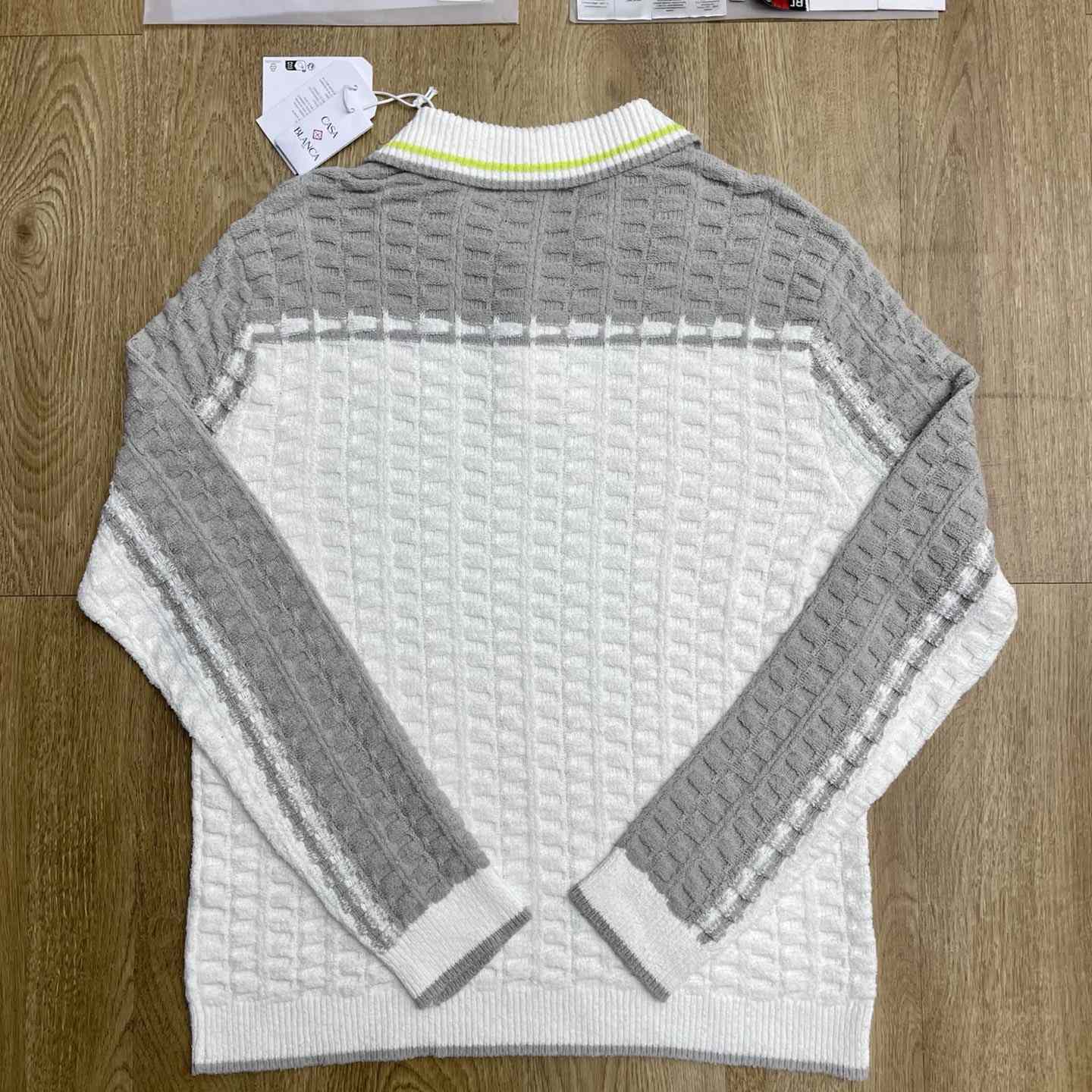 Casablanca Tennis Boucle Long Sleeve Polo Shirt Z6043 - FashionPlug