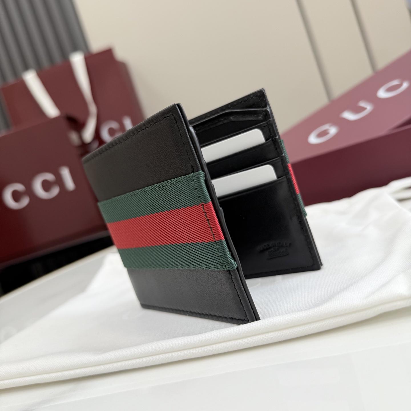 Gucci Web Trademark Bi-fold Wallet - FashionPlug