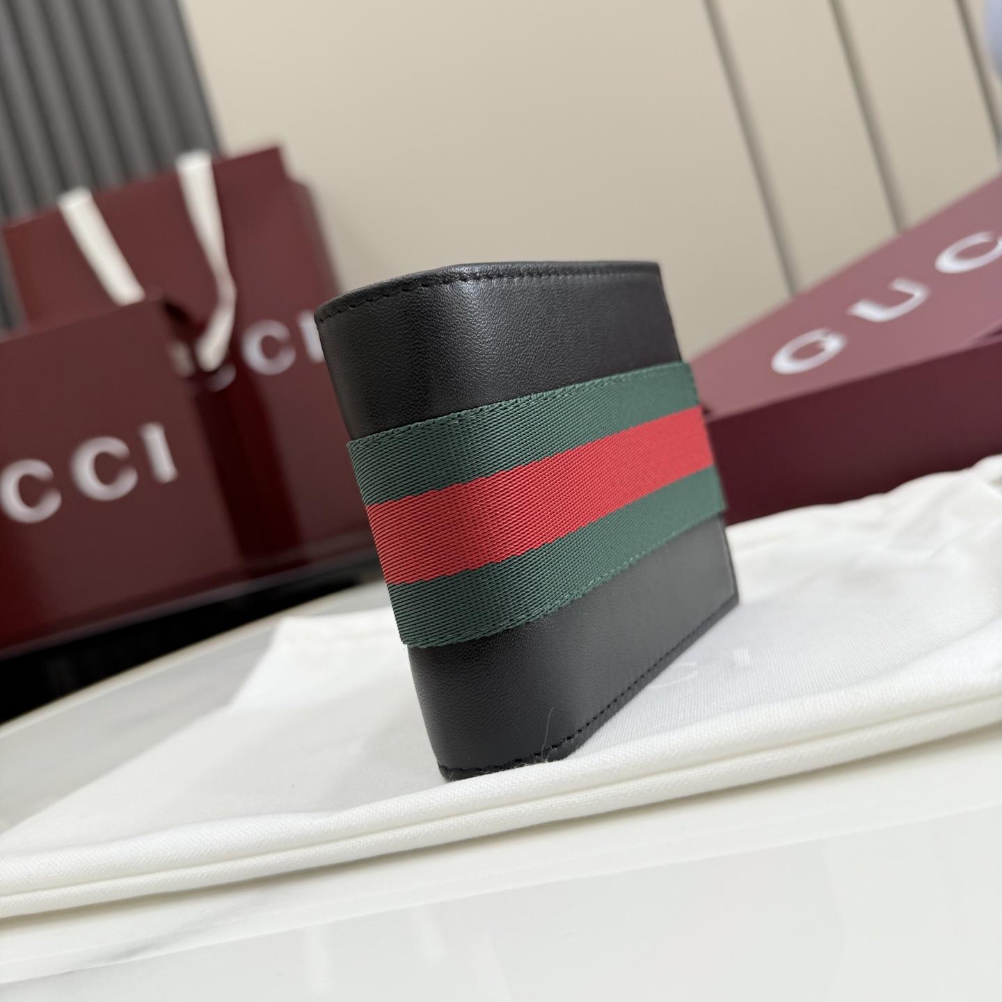 Gucci Web Trademark Bi-fold Wallet - FashionPlug