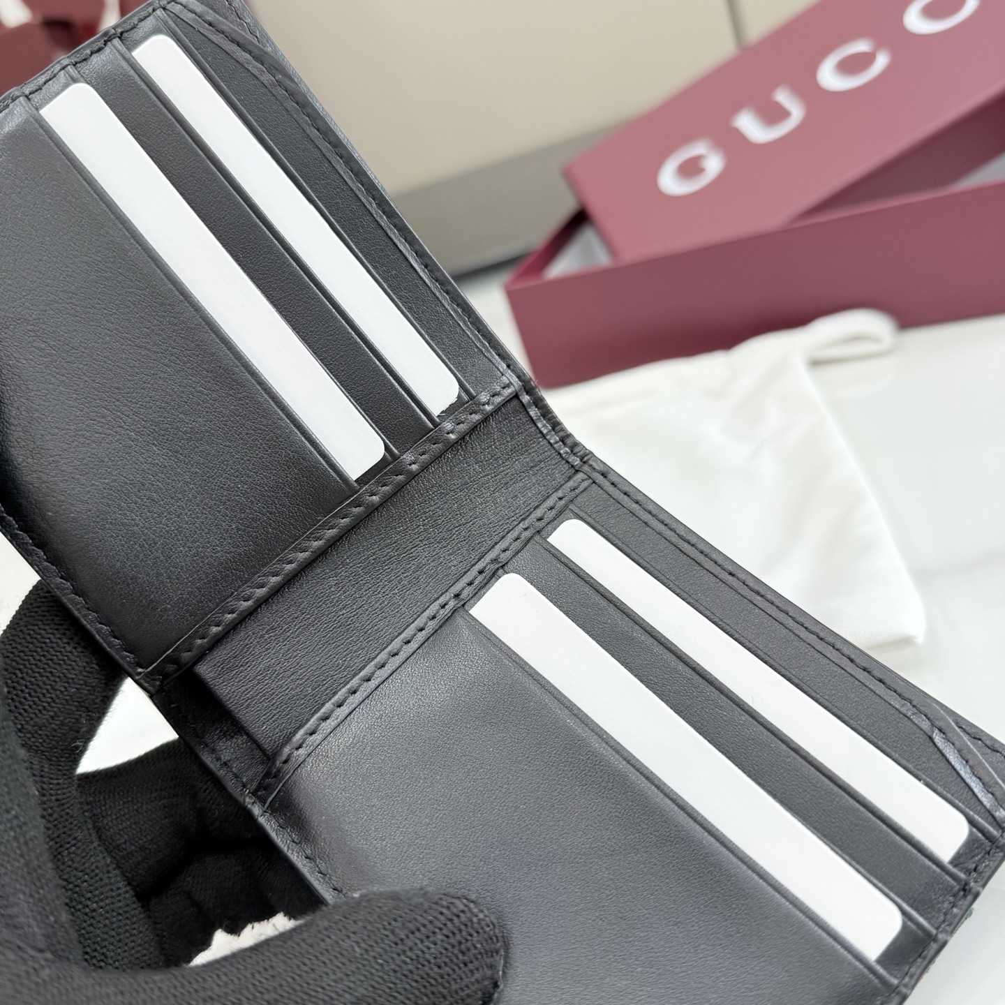 Gucci Web Trademark Bi-fold Wallet - FashionPlug