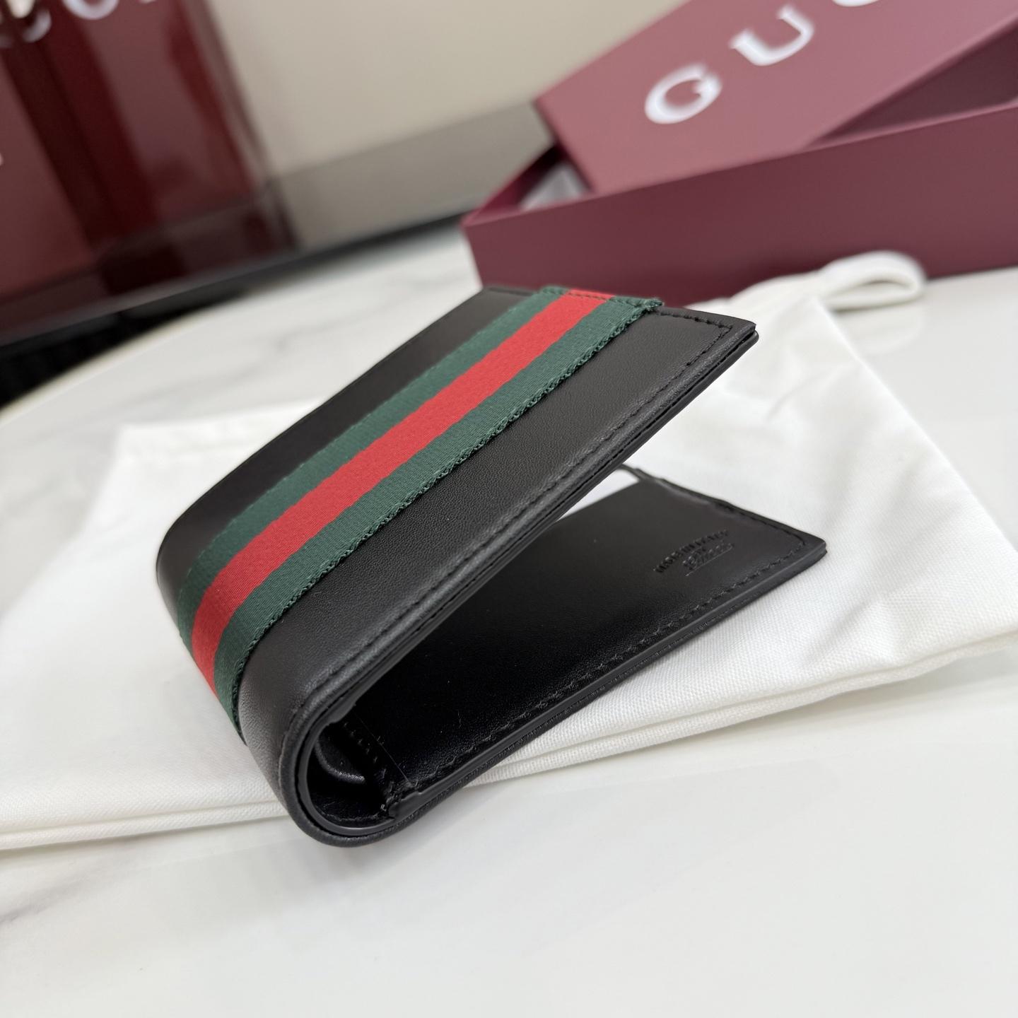 Gucci Web Trademark Bi-fold Wallet - FashionPlug