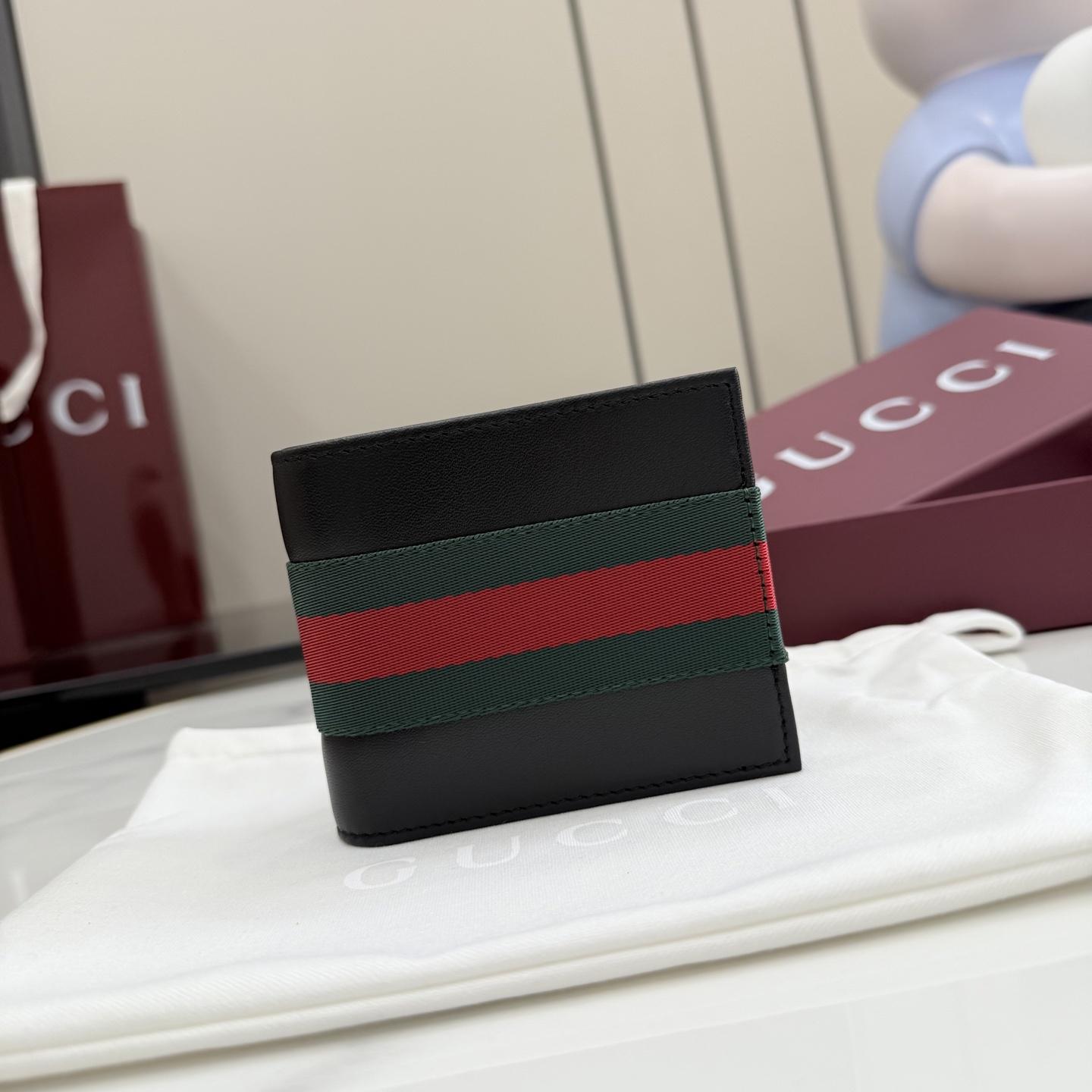 Gucci Web Trademark Bi-fold Wallet - FashionPlug